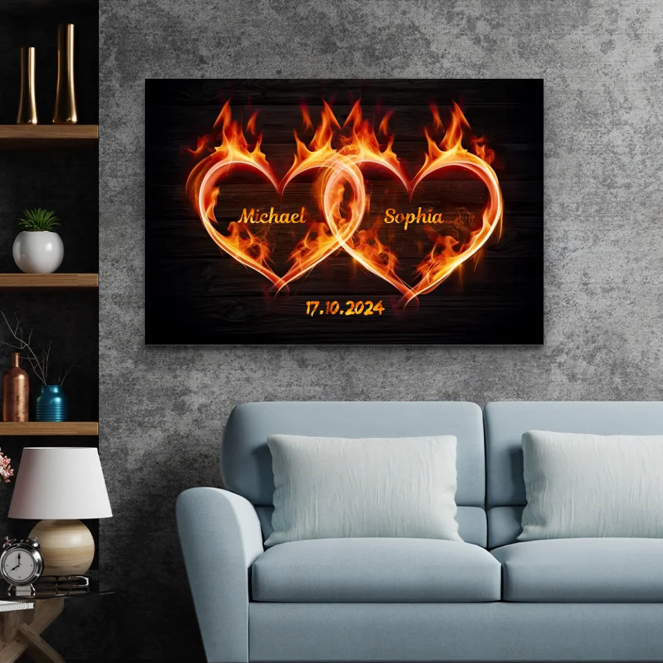 Personalized canvas “Hearts of fire”