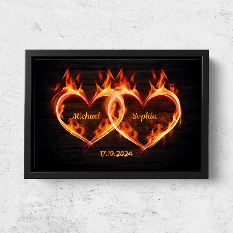 Personalized canvas “Hearts of fire”