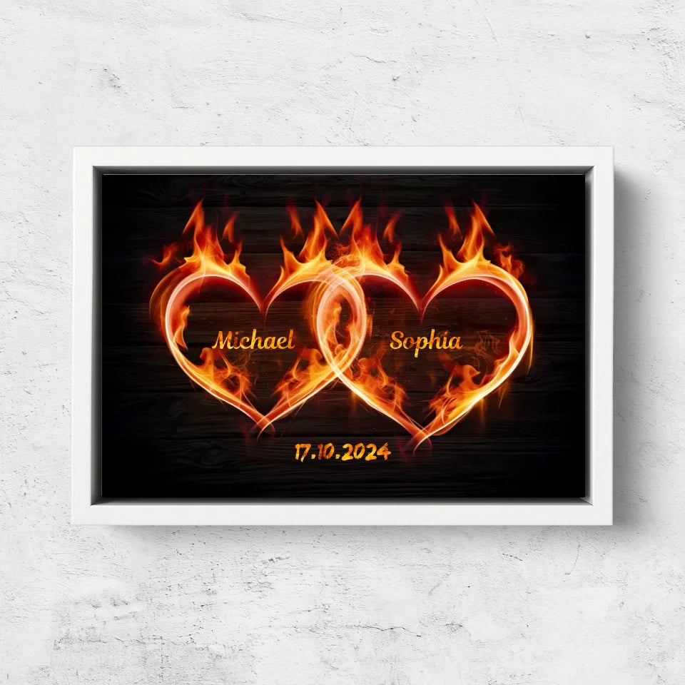 Personalized canvas “Hearts of fire”