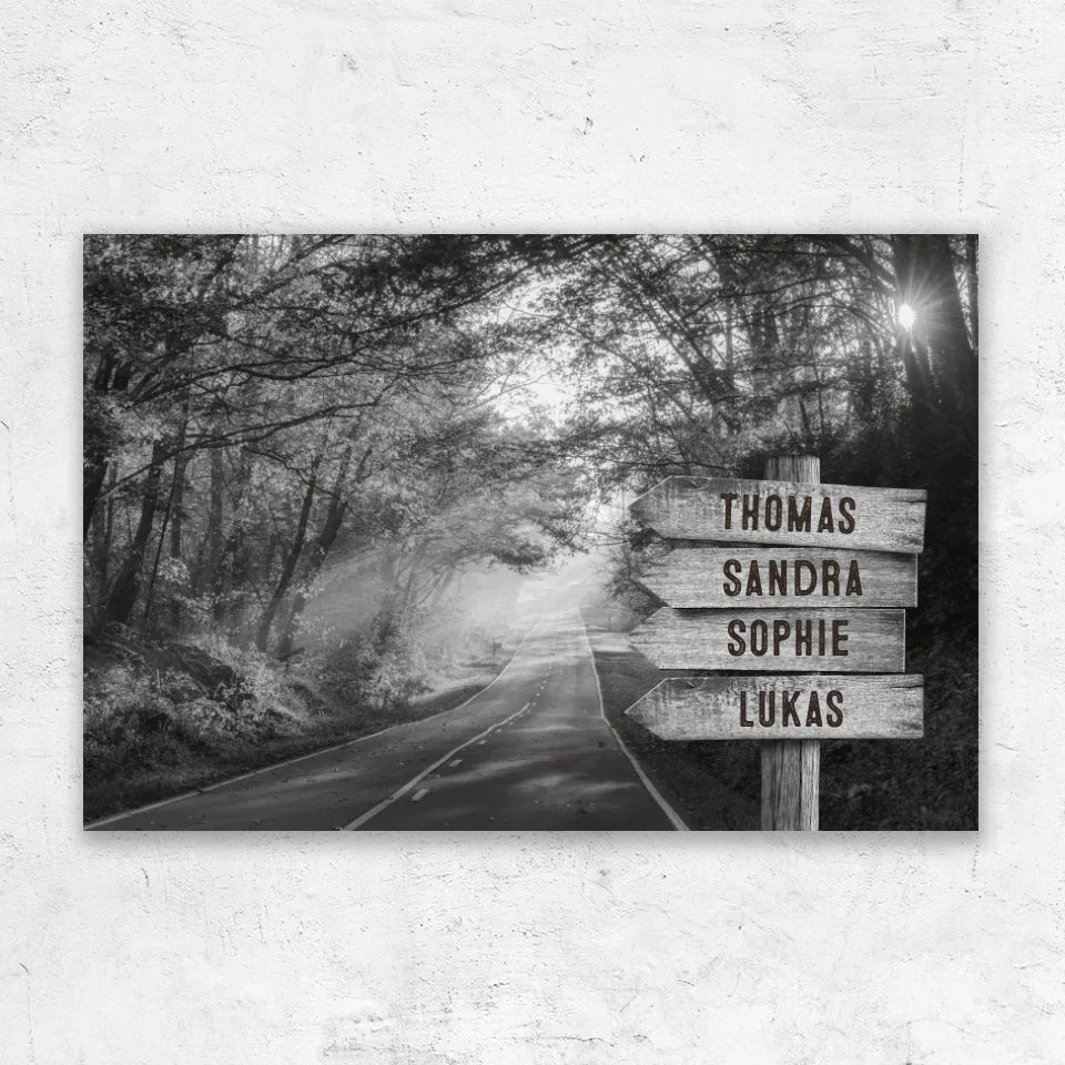 Personalized canvas “Signpost on the forest path”