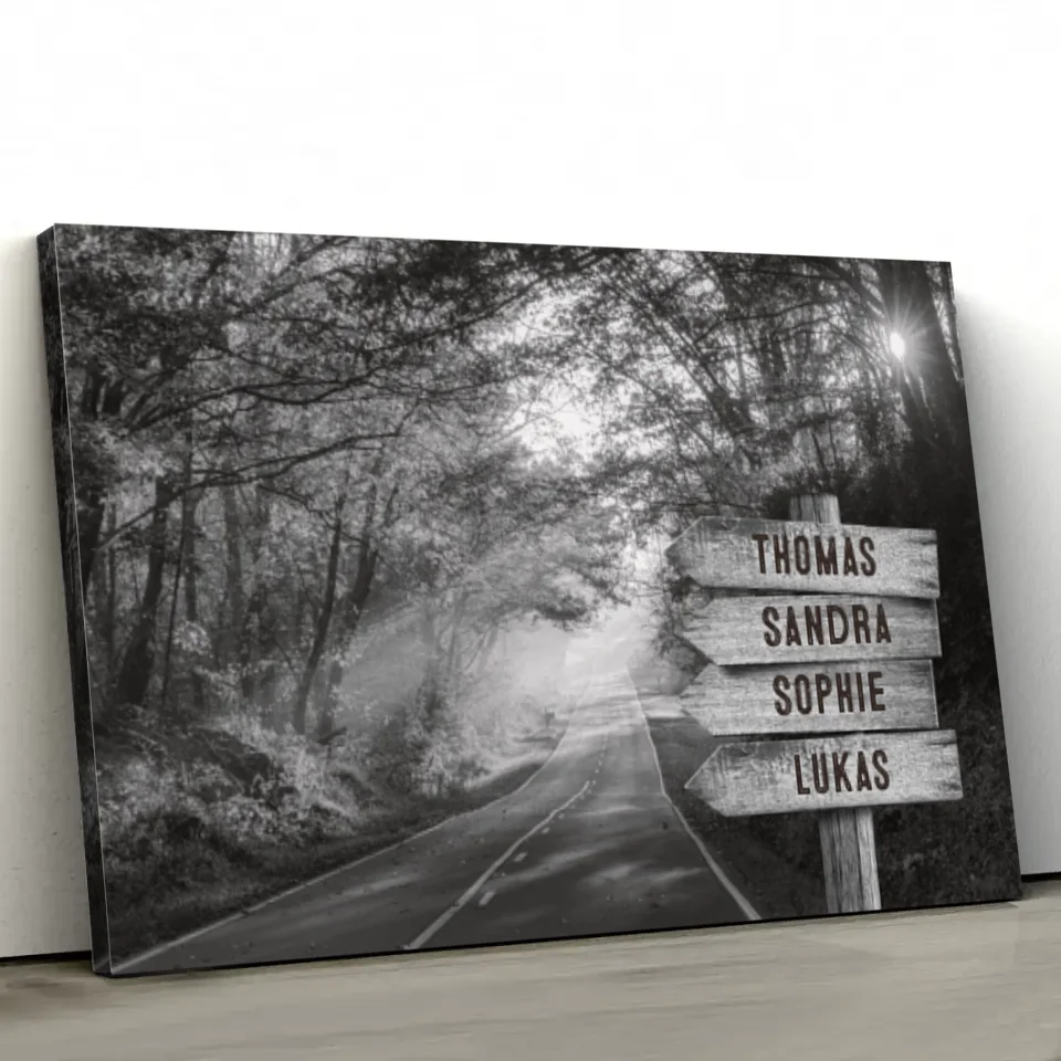 Personalized canvas “Signpost on the forest path”