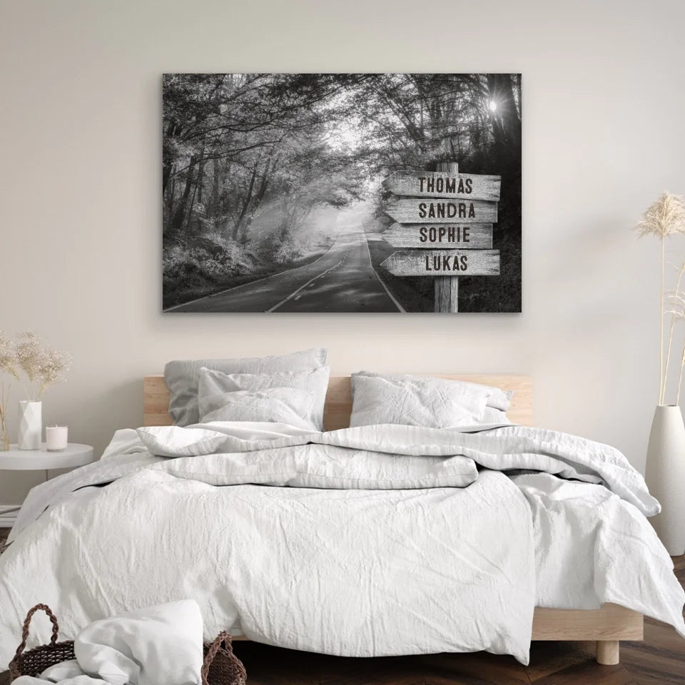Personalized canvas “Signpost on the forest path”