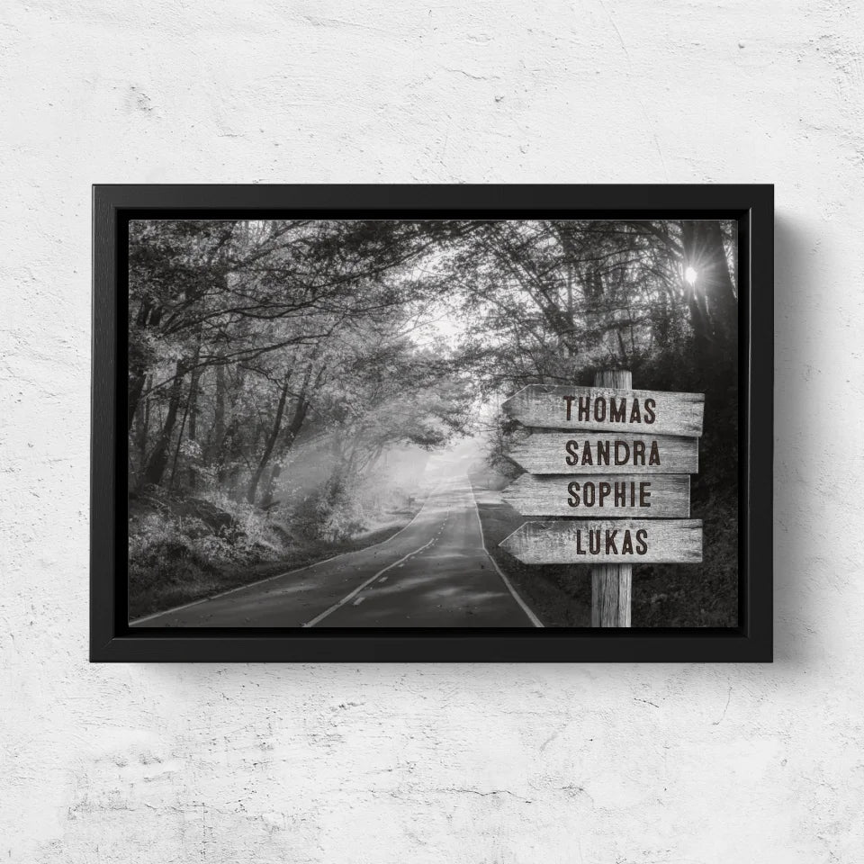 Personalized canvas “Signpost on the forest path”