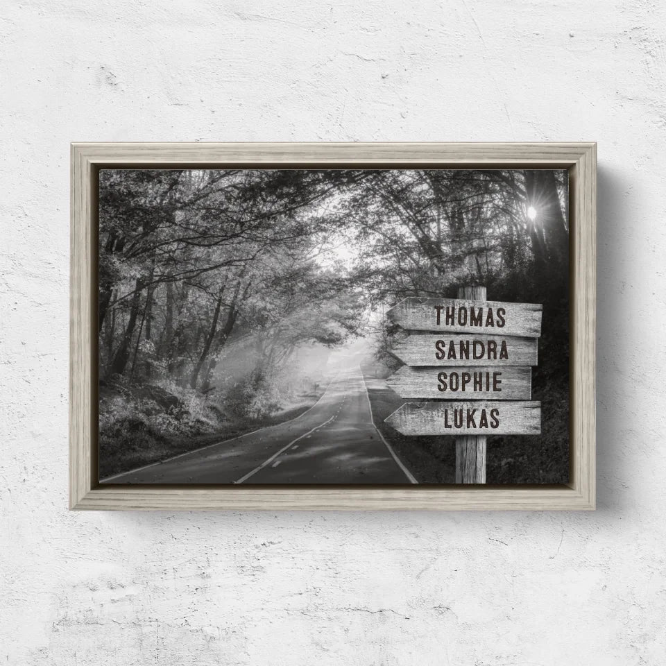 Personalized canvas “Signpost on the forest path”