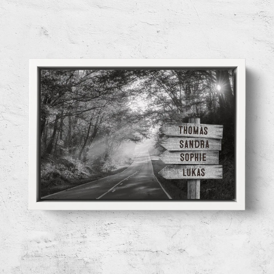 Personalized canvas “Signpost on the forest path”