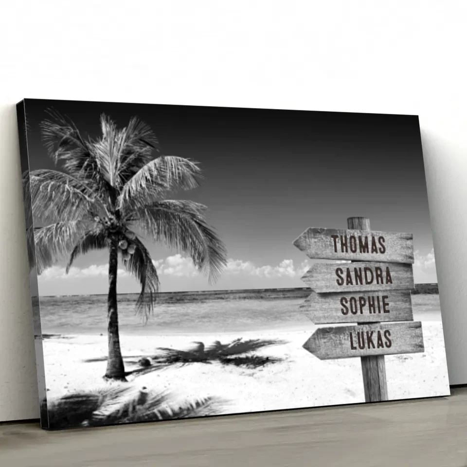 Personalized canvas “Signpost at the tropical ocean”
