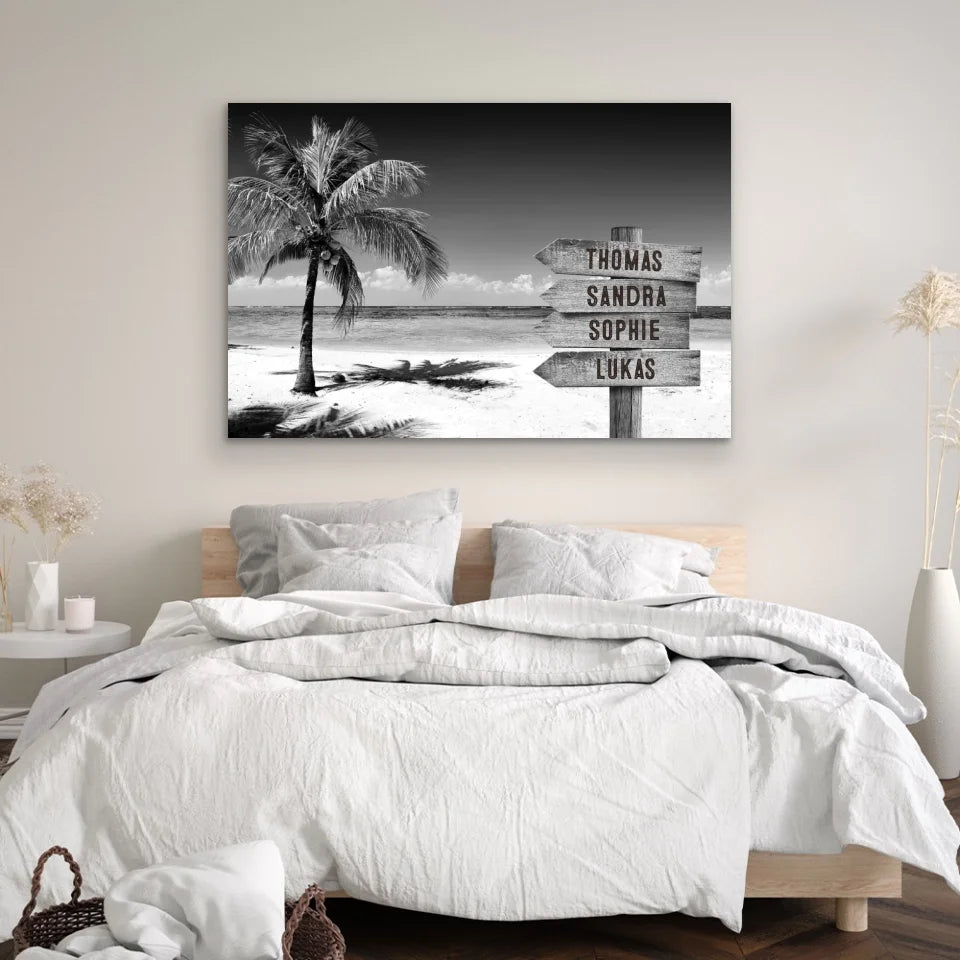 Personalized canvas “Signpost at the tropical ocean”