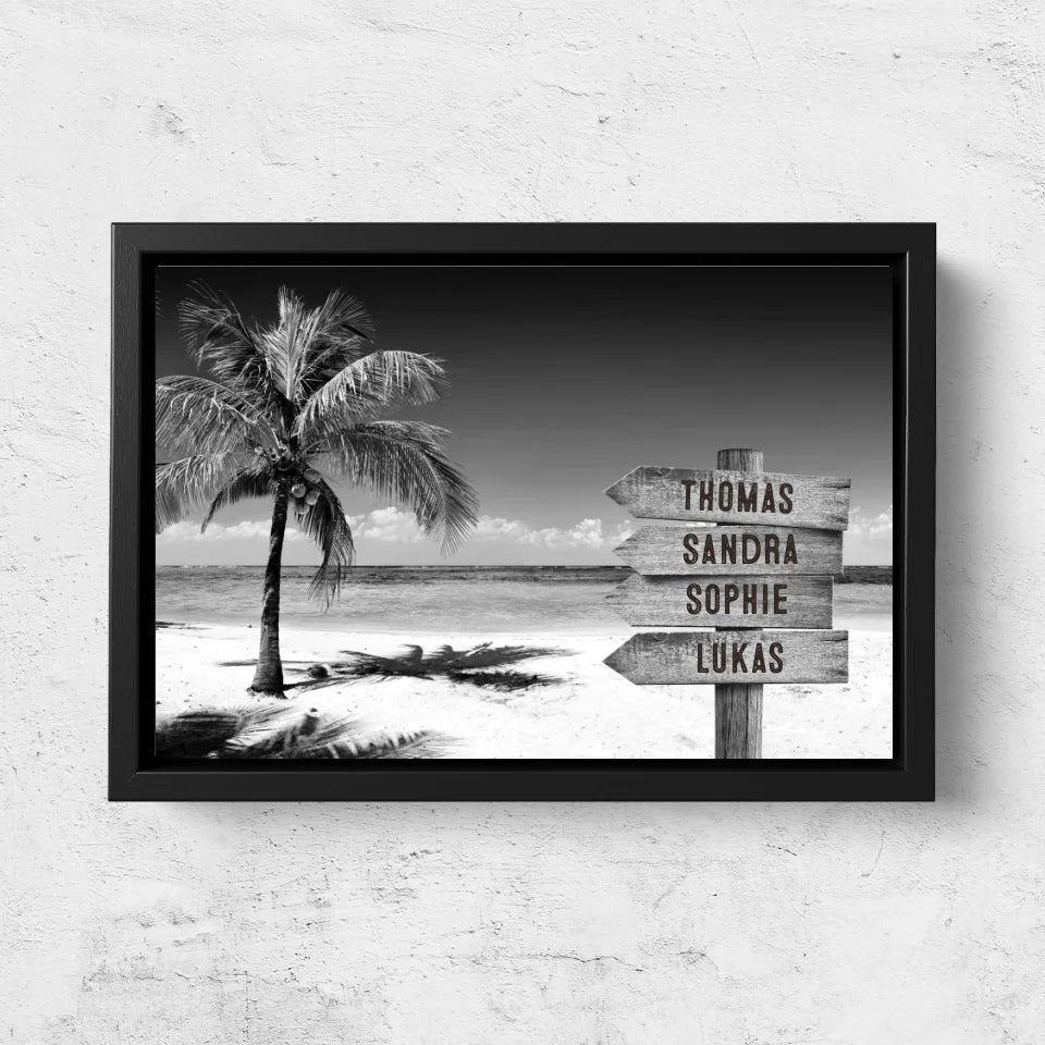 Personalized canvas “Signpost at the tropical ocean”