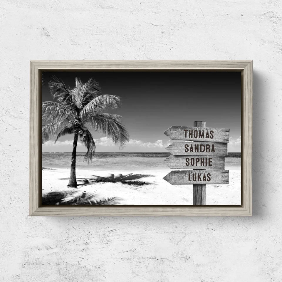 Personalized canvas “Signpost at the tropical ocean”