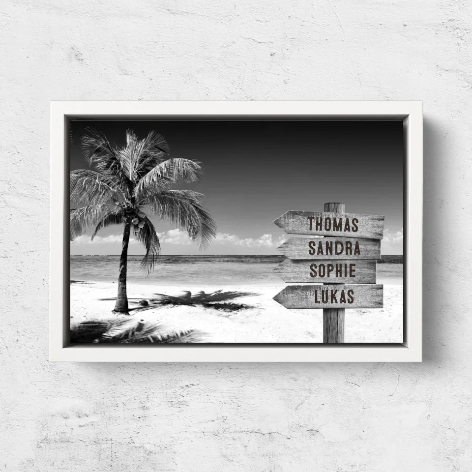 Personalized canvas “Signpost at the tropical ocean”