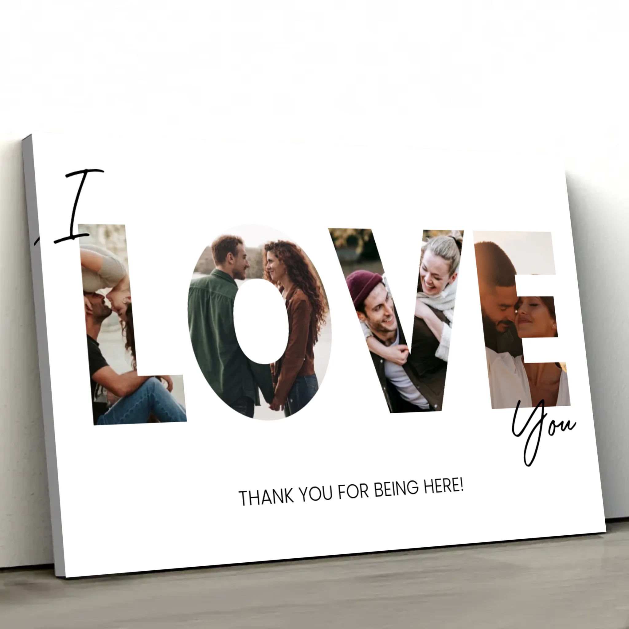 Personalized Canvas “I love you - with photos”