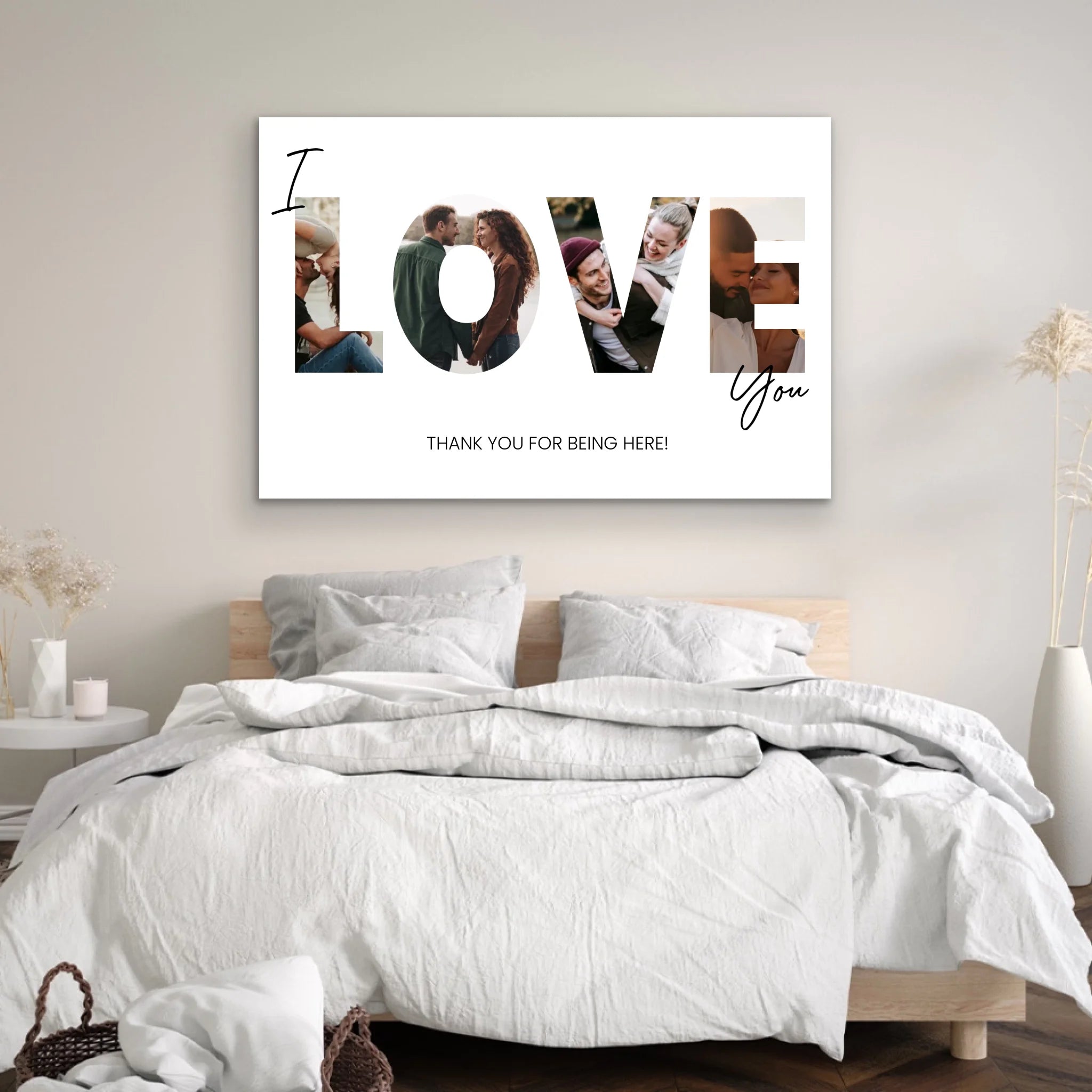 Personalized Canvas “I love you - with photos”