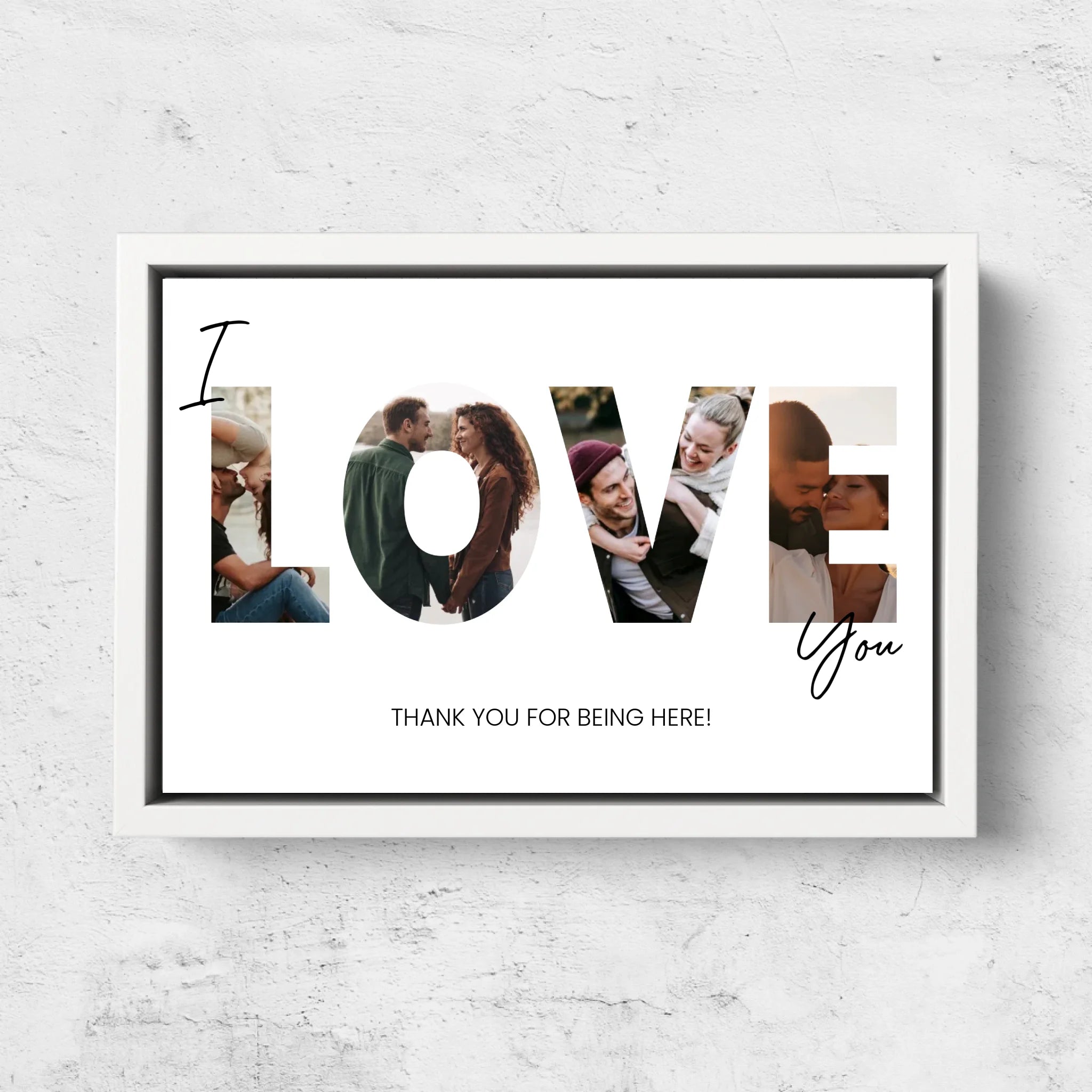 Personalized Canvas “I love you - with photos”