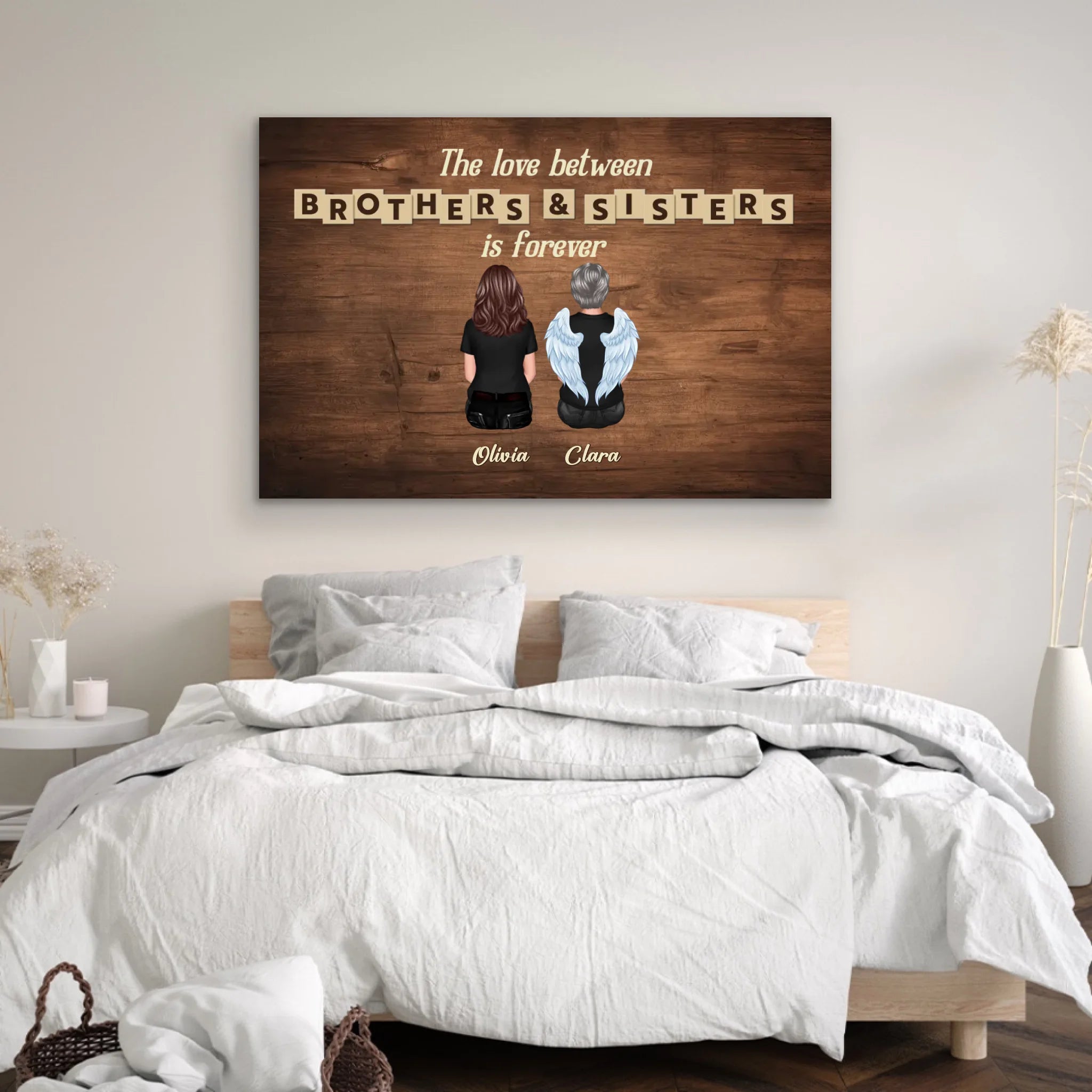 Personalized Canvas “Love between brothers & sisters is forever”