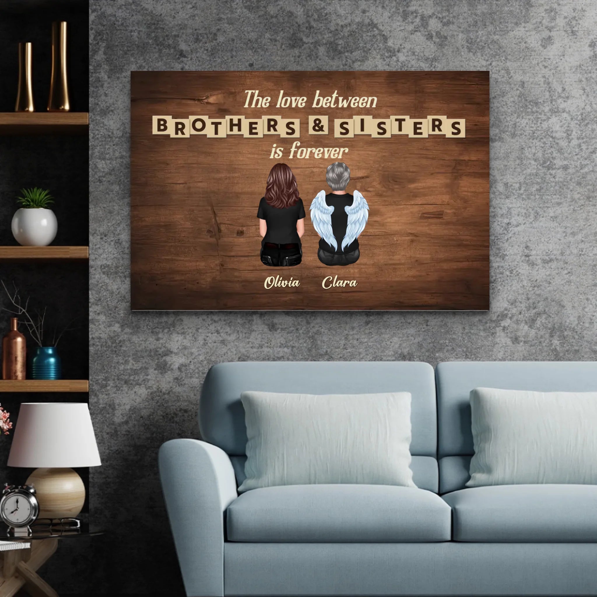 Personalized Canvas “Love between brothers & sisters is forever”