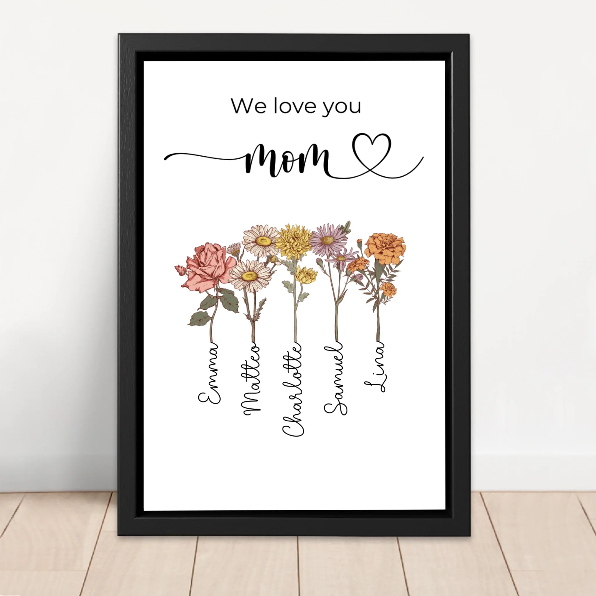 Personalized Canvas "Flowers For Mom - We love you"