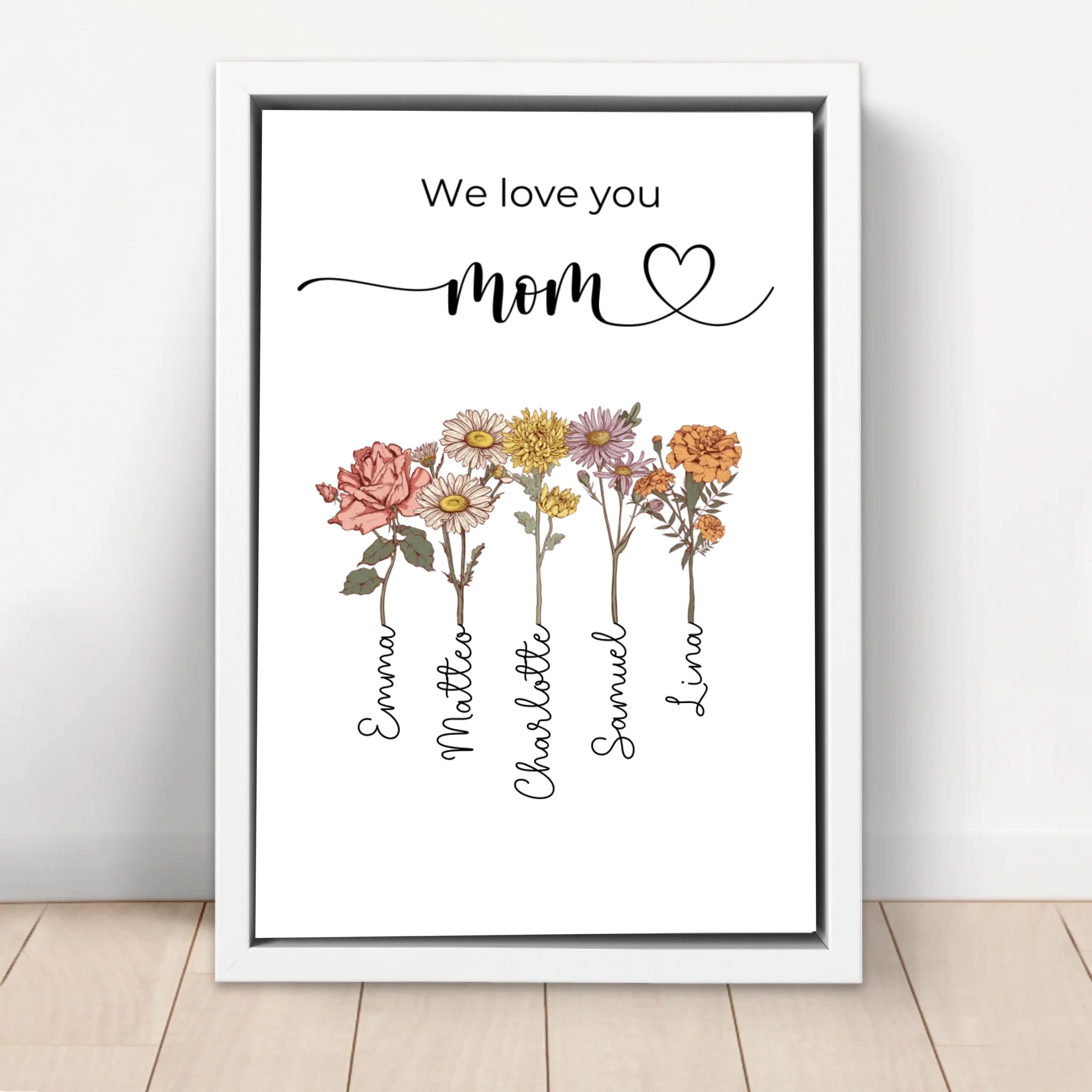 Personalized Canvas "Flowers For Mom - We love you"
