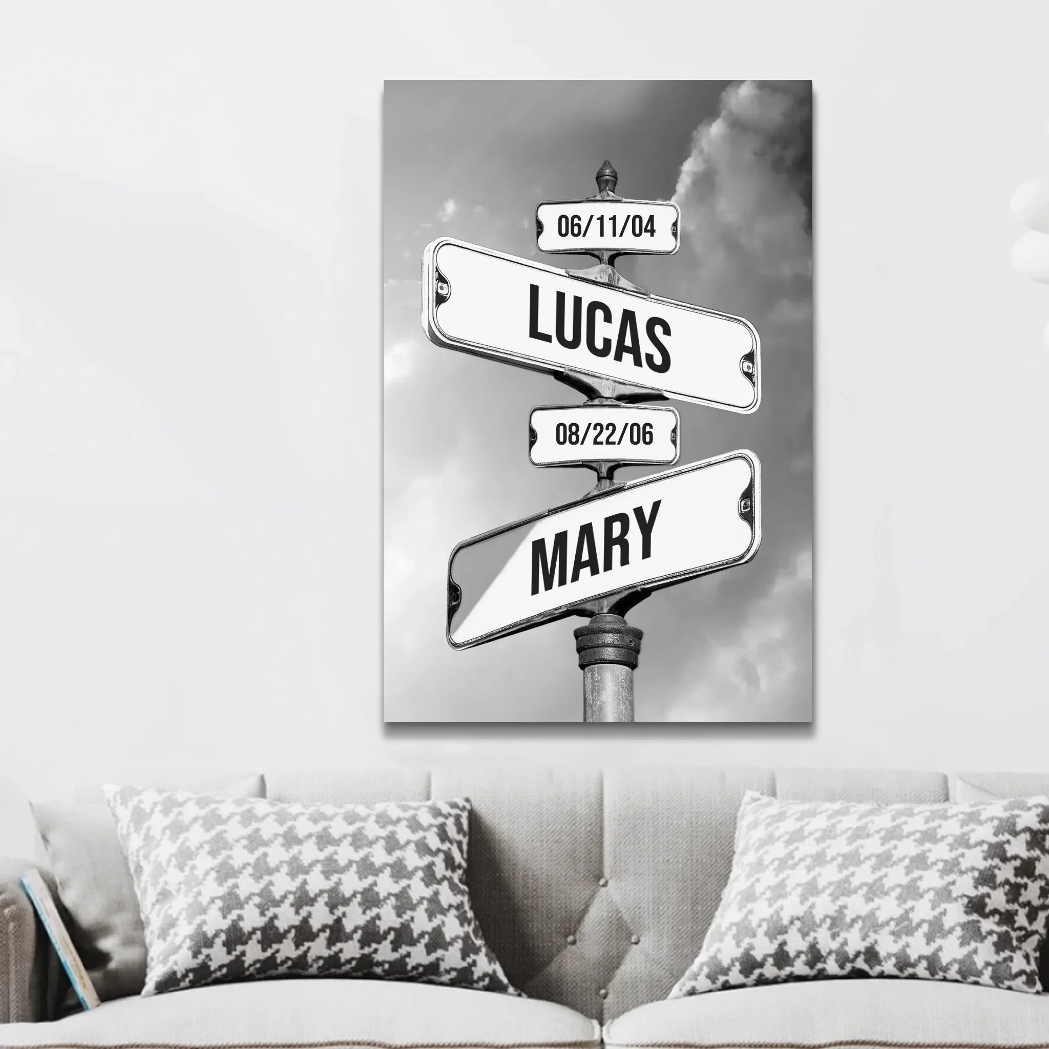 Personalized Canvas "Date of birth of children"