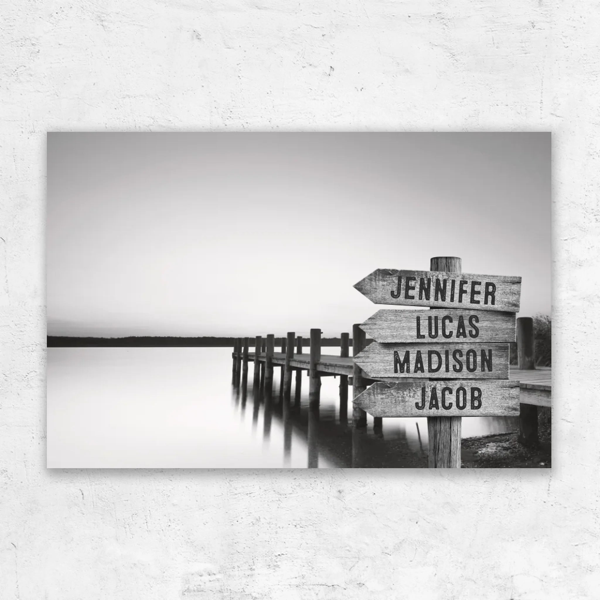 Personalized Canvas "Shared Signpost at the Lake“