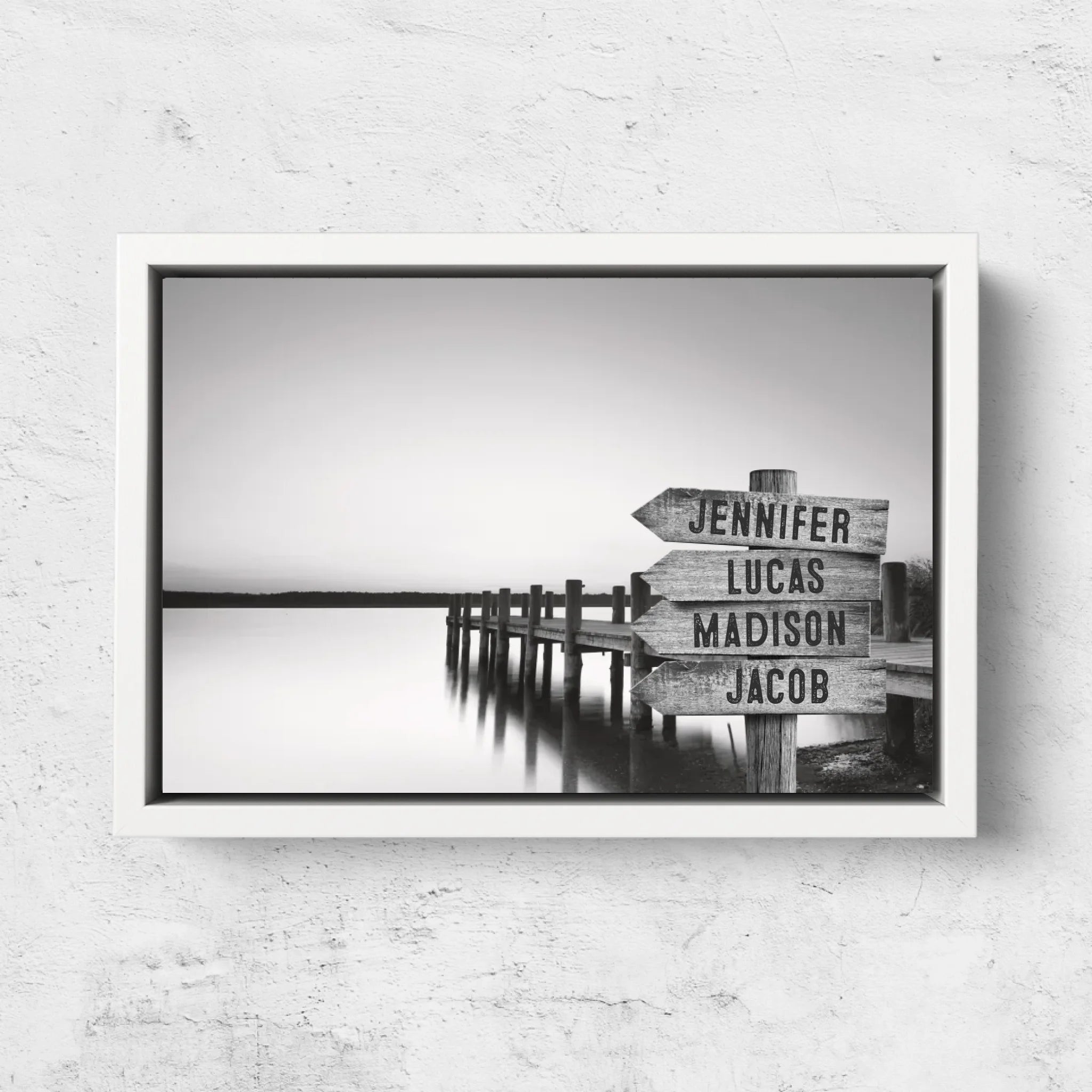 Personalized Canvas "Shared Signpost at the Lake“