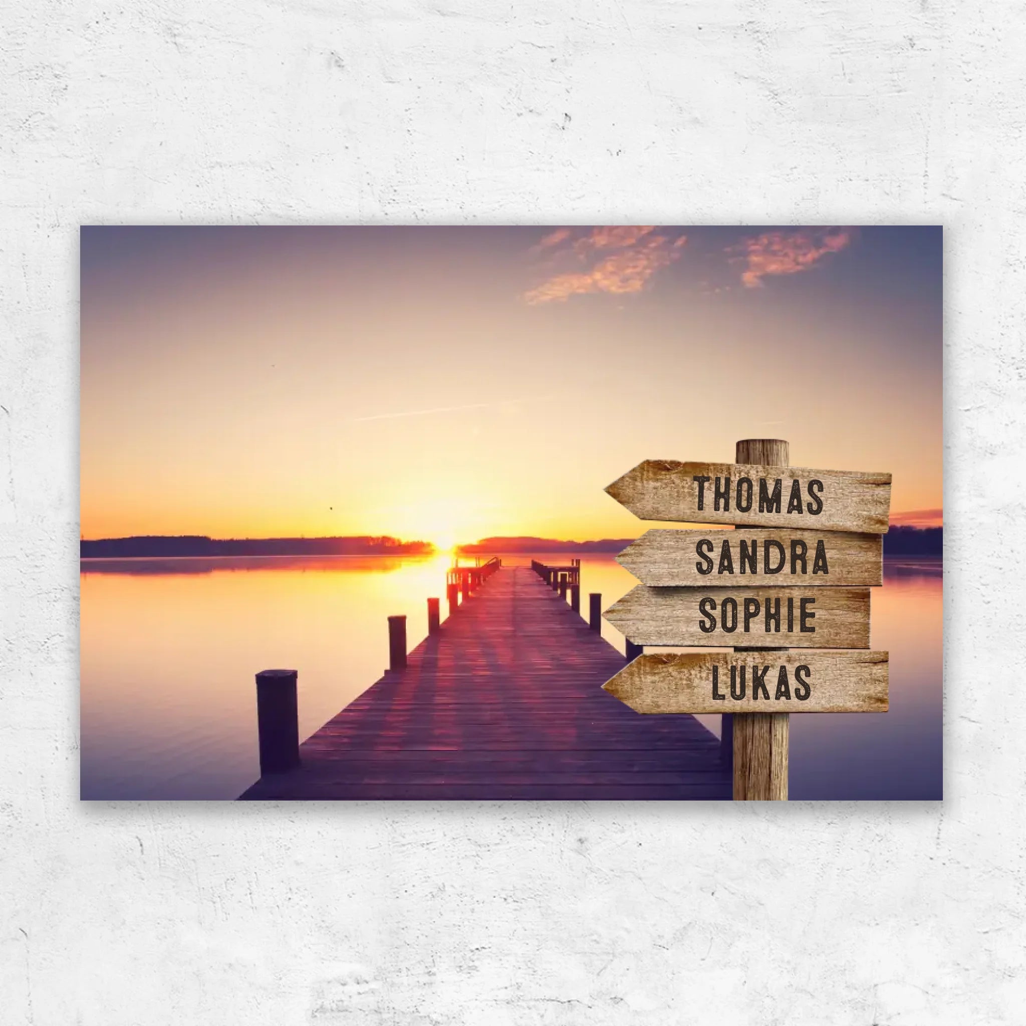 Personalized Canvas "Shared Signpost at the Pier"
