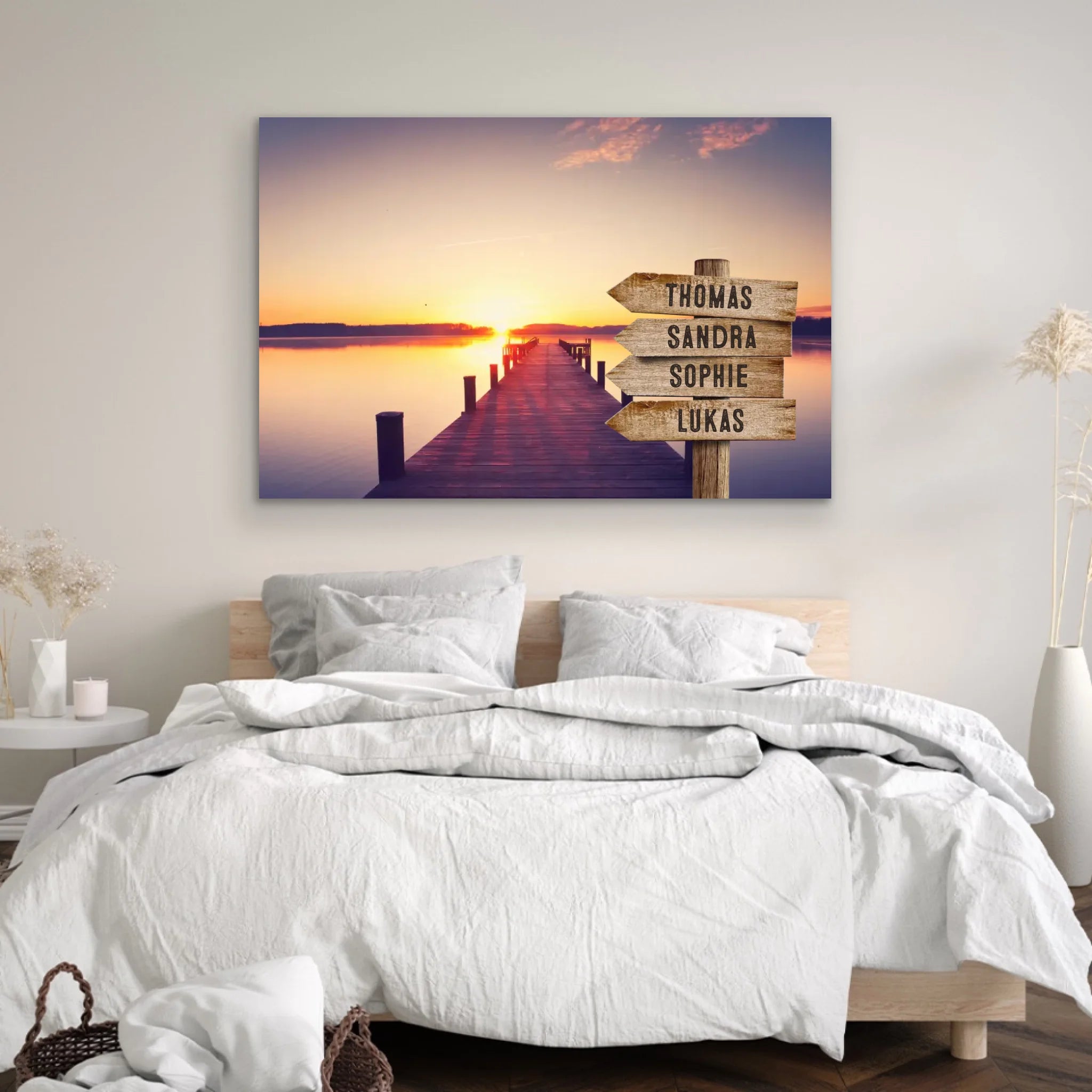 Personalized Canvas "Shared Signpost at the Pier"