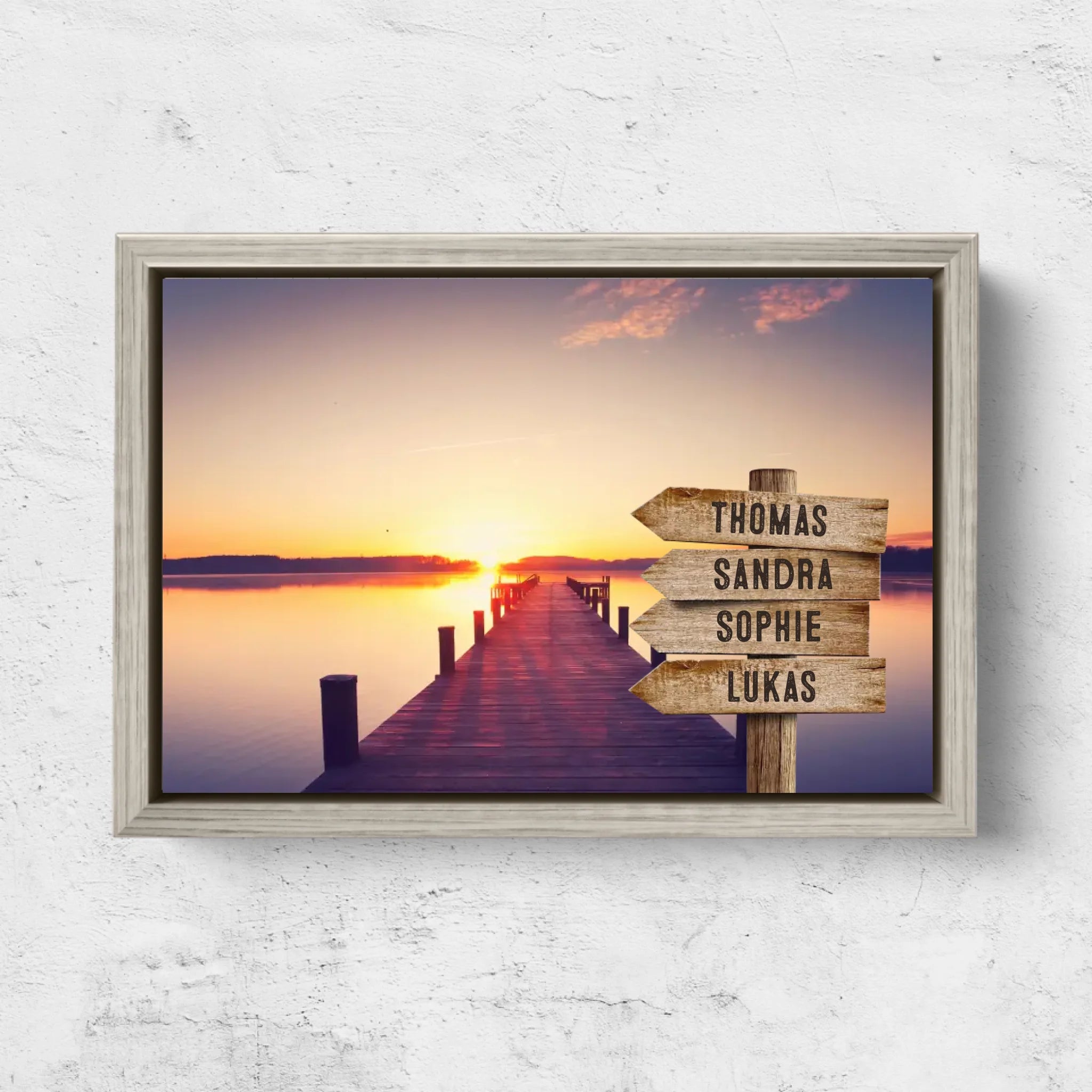 Personalized Canvas "Shared Signpost at the Pier"