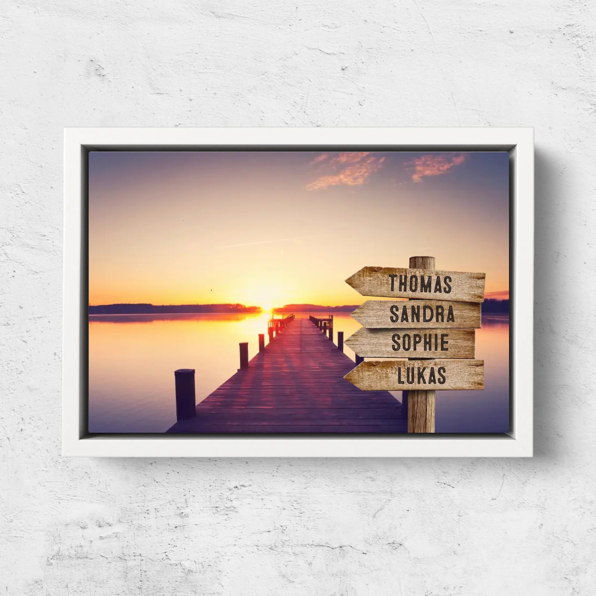 Personalized Canvas "Shared Signpost at the Pier"