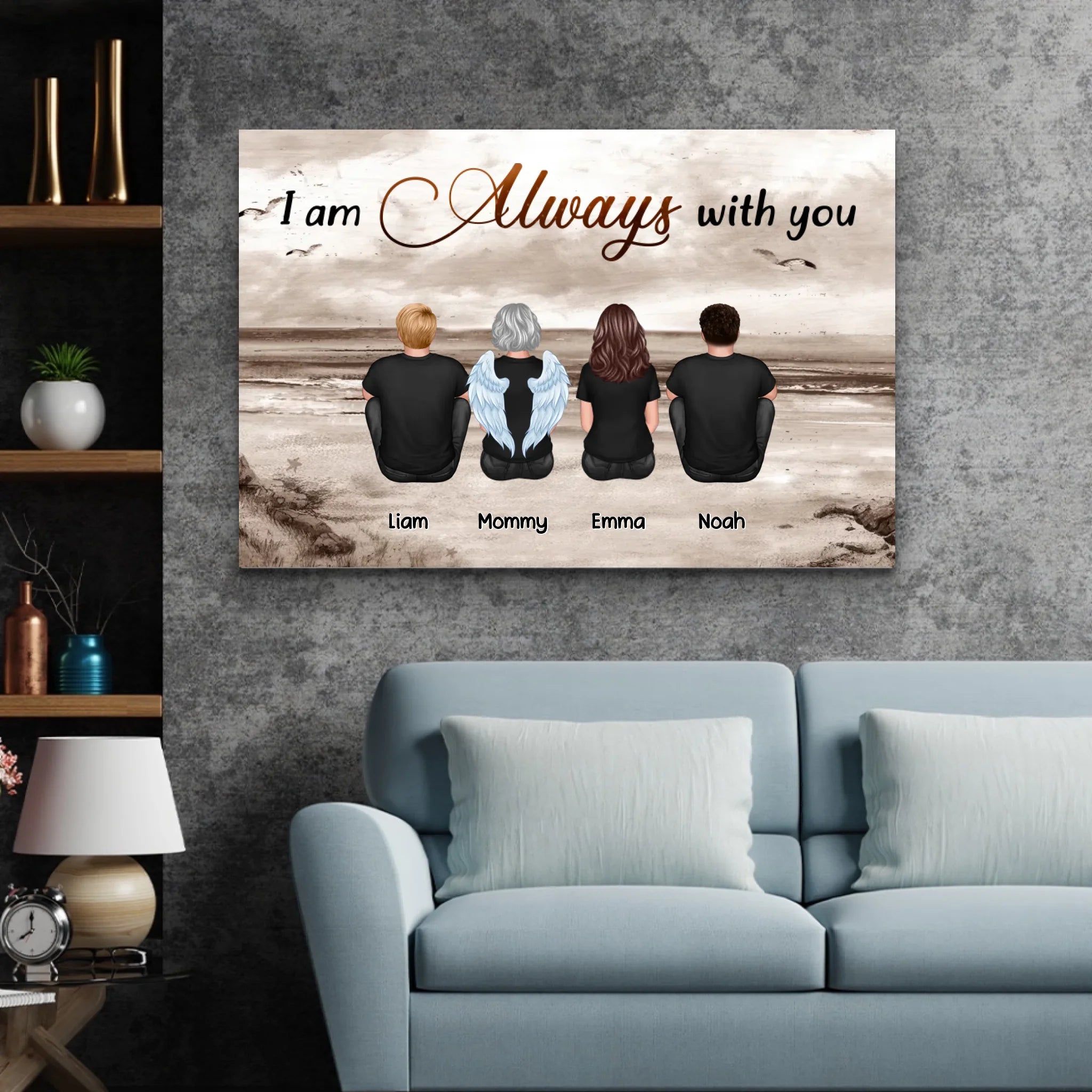 Personalized Canvas "We are always with you – lost family member"