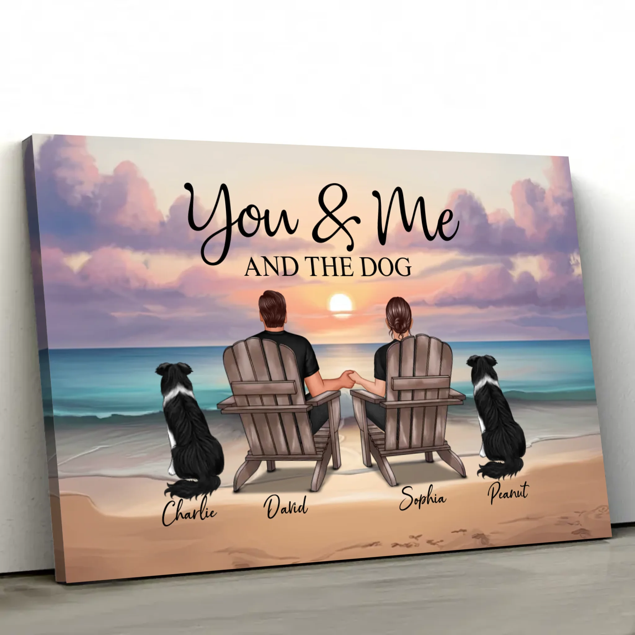 Personalized Canvas “You and me and our pet”