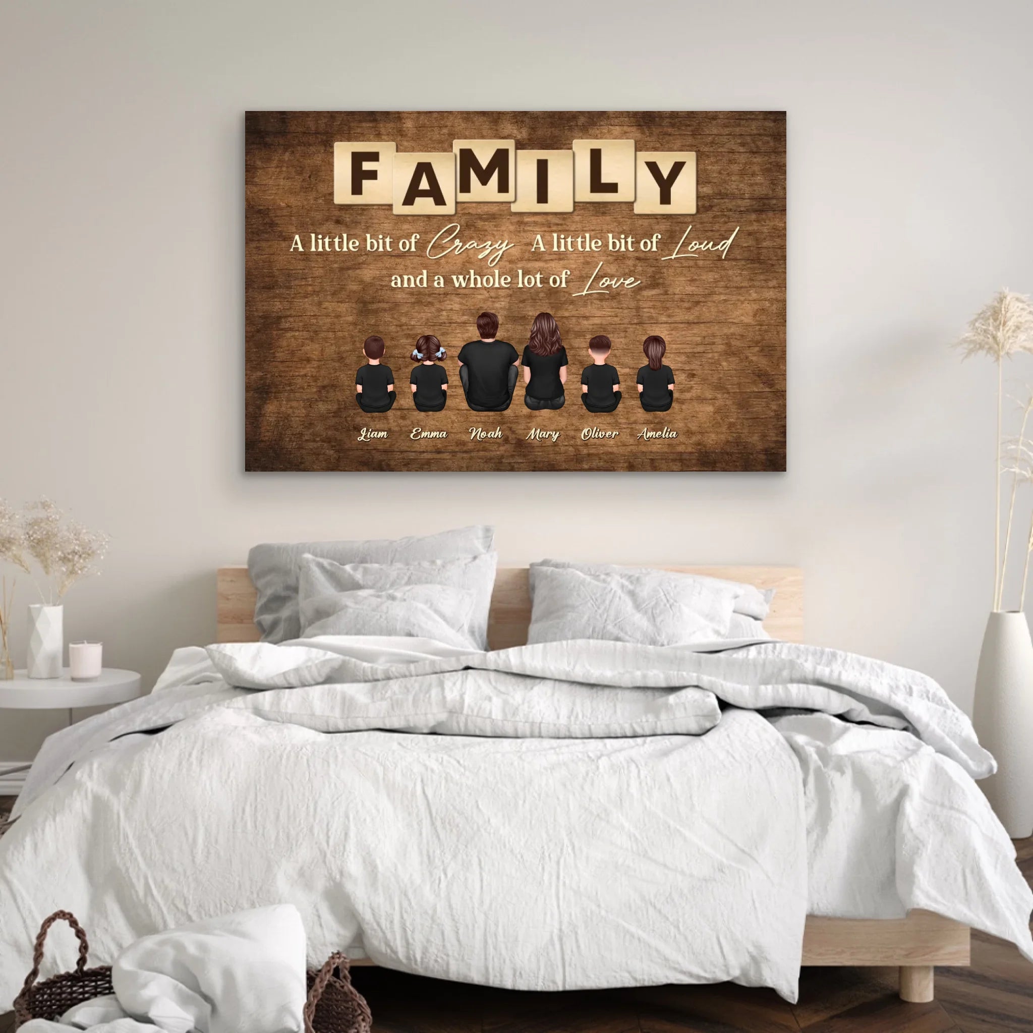 Personalized Canvas "Family, crazy, loud and lots of love"