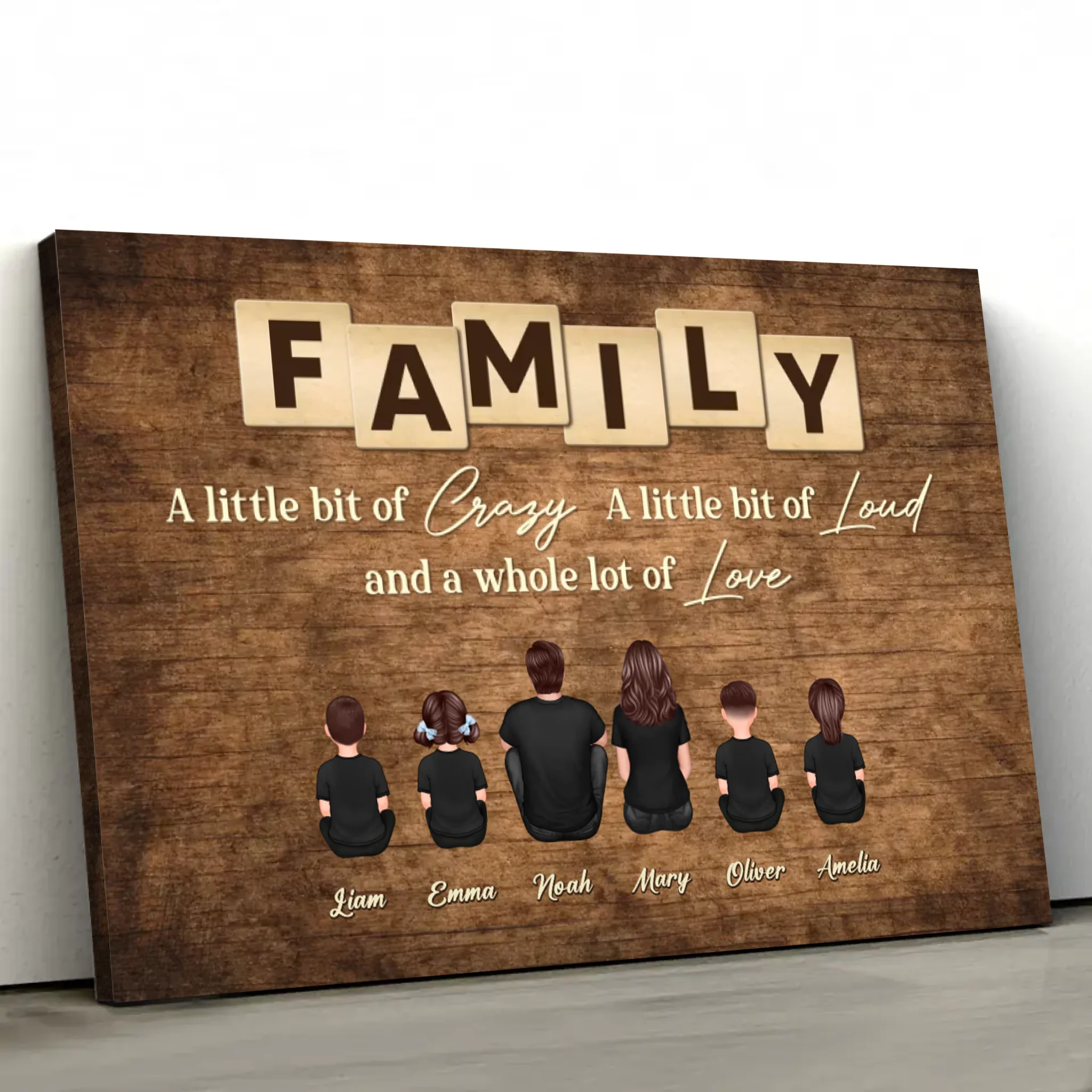 Personalized Canvas "Family, crazy, loud and lots of love"
