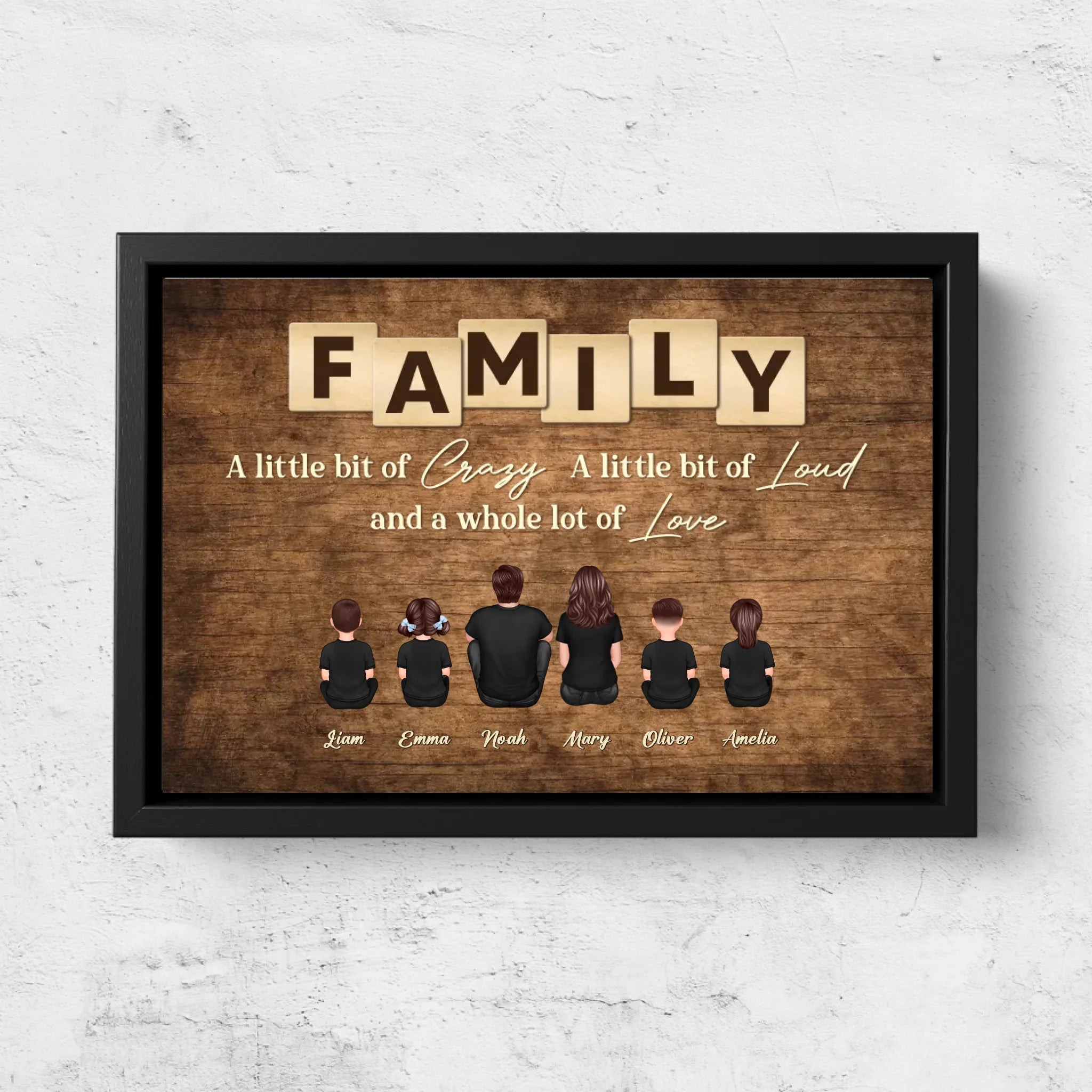 Personalized Canvas "Family, crazy, loud and lots of love"