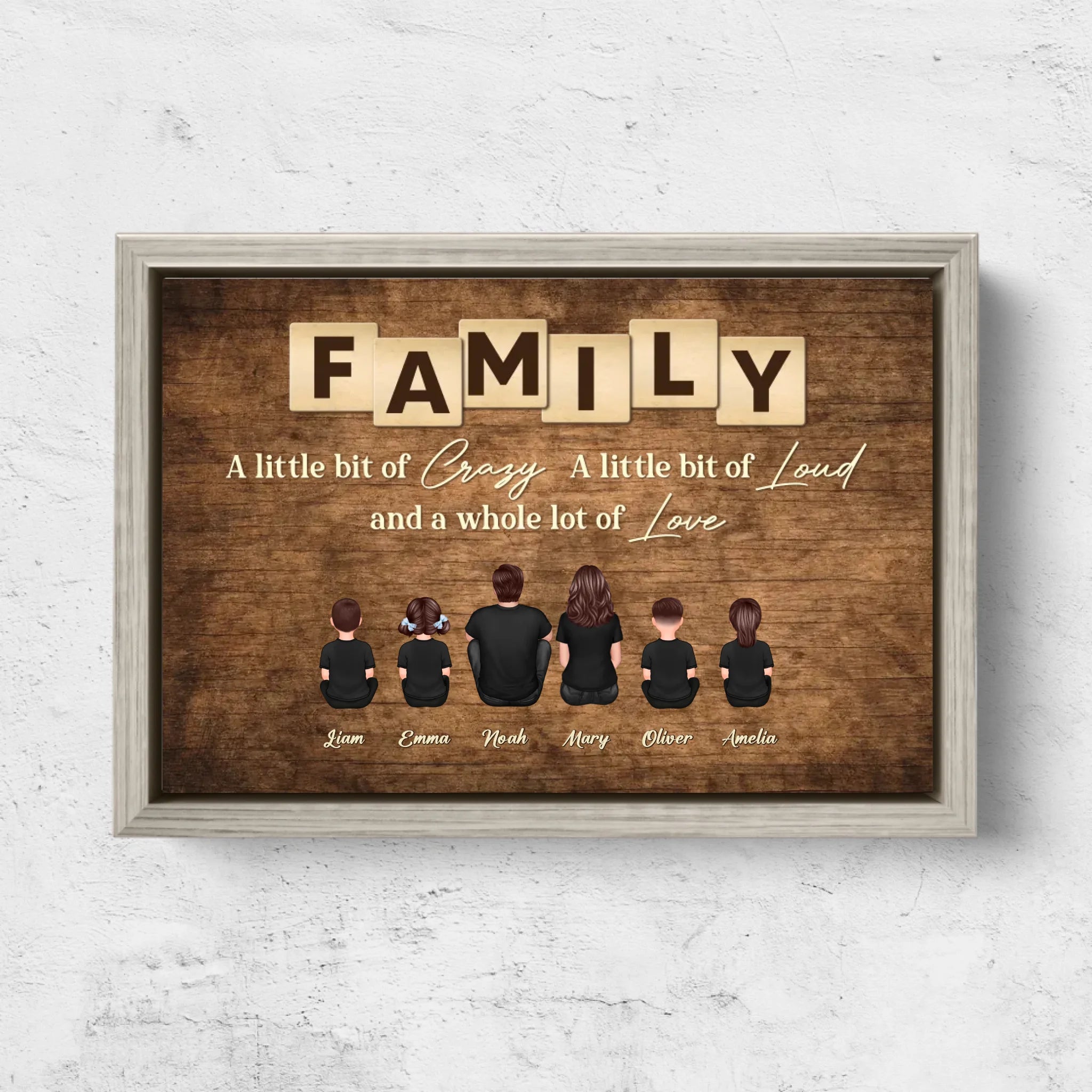 Personalized Canvas "Family, crazy, loud and lots of love"