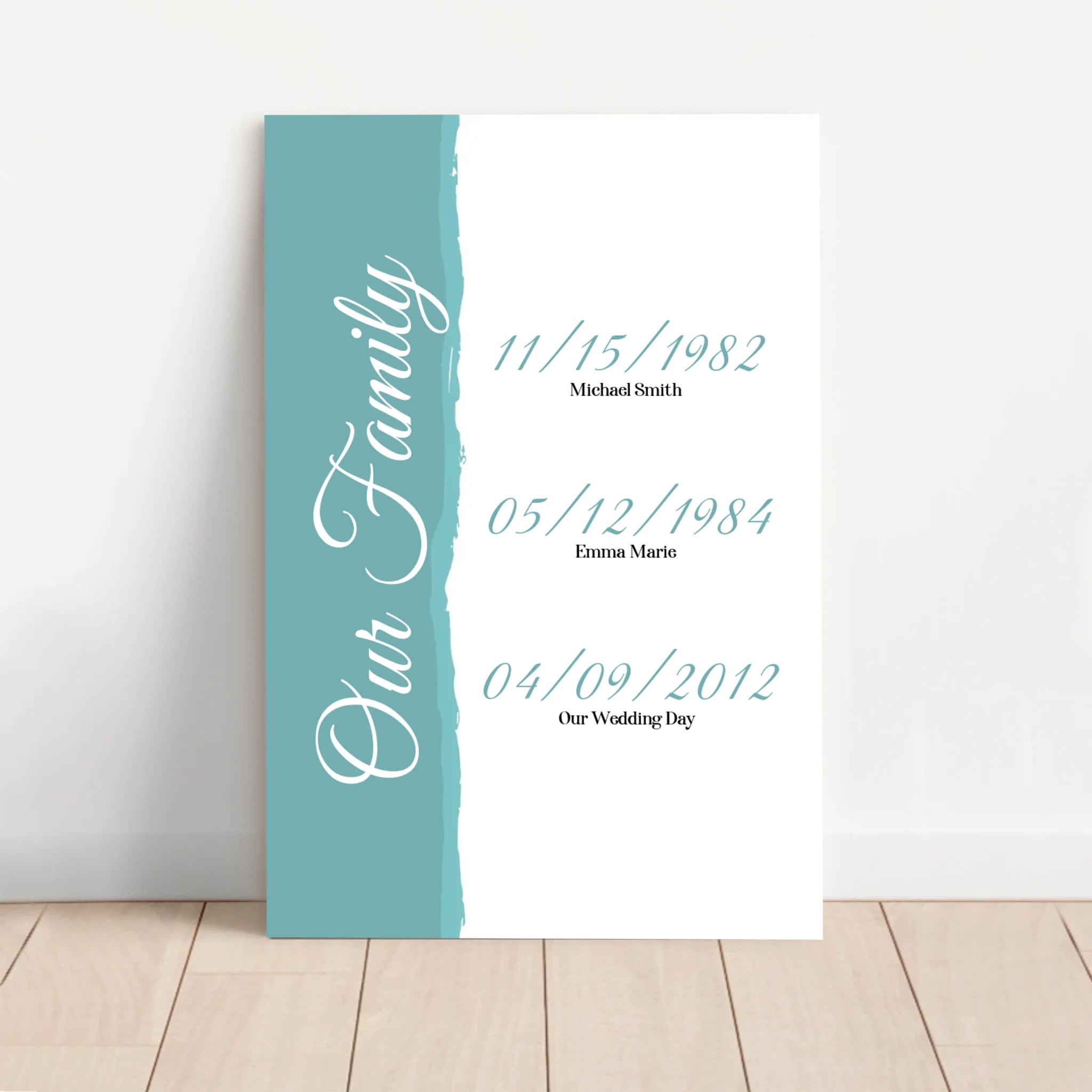Personalized Canvas "Our Family - Events With Date"
