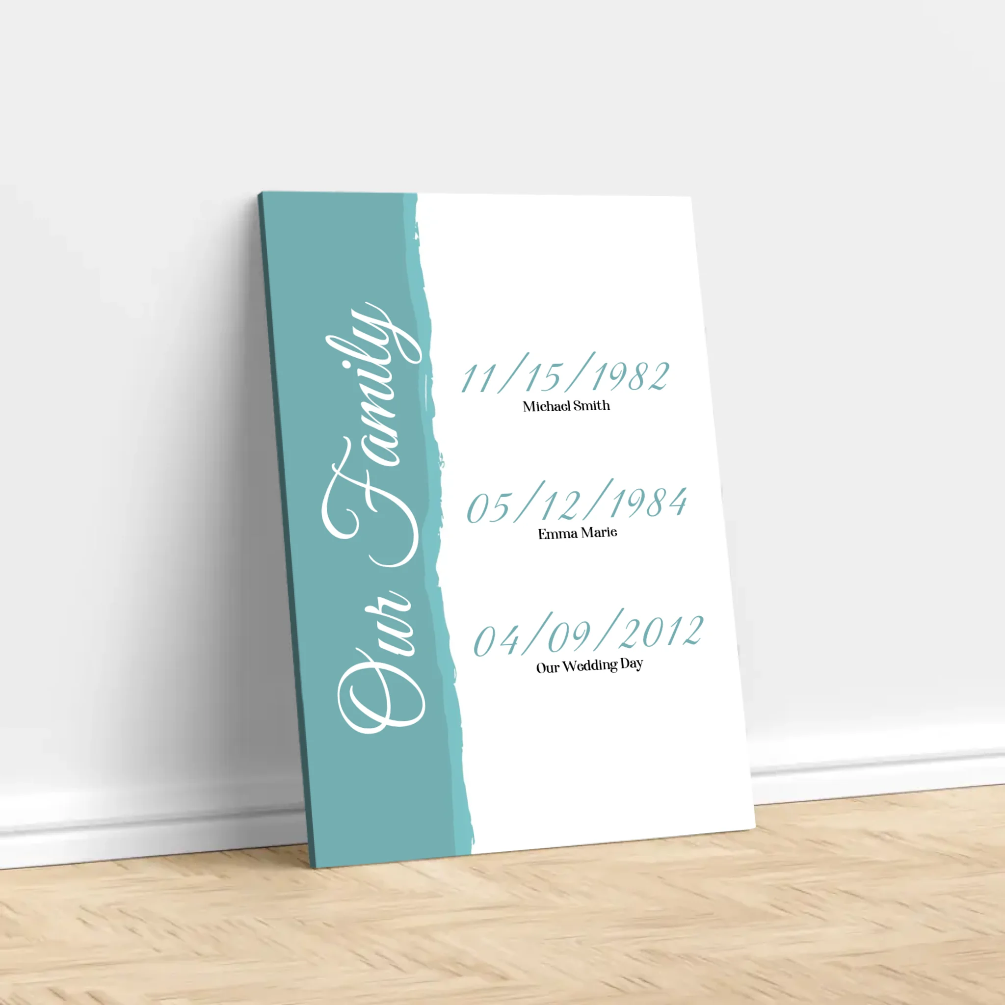 Personalized Canvas "Our Family - Events With Date"