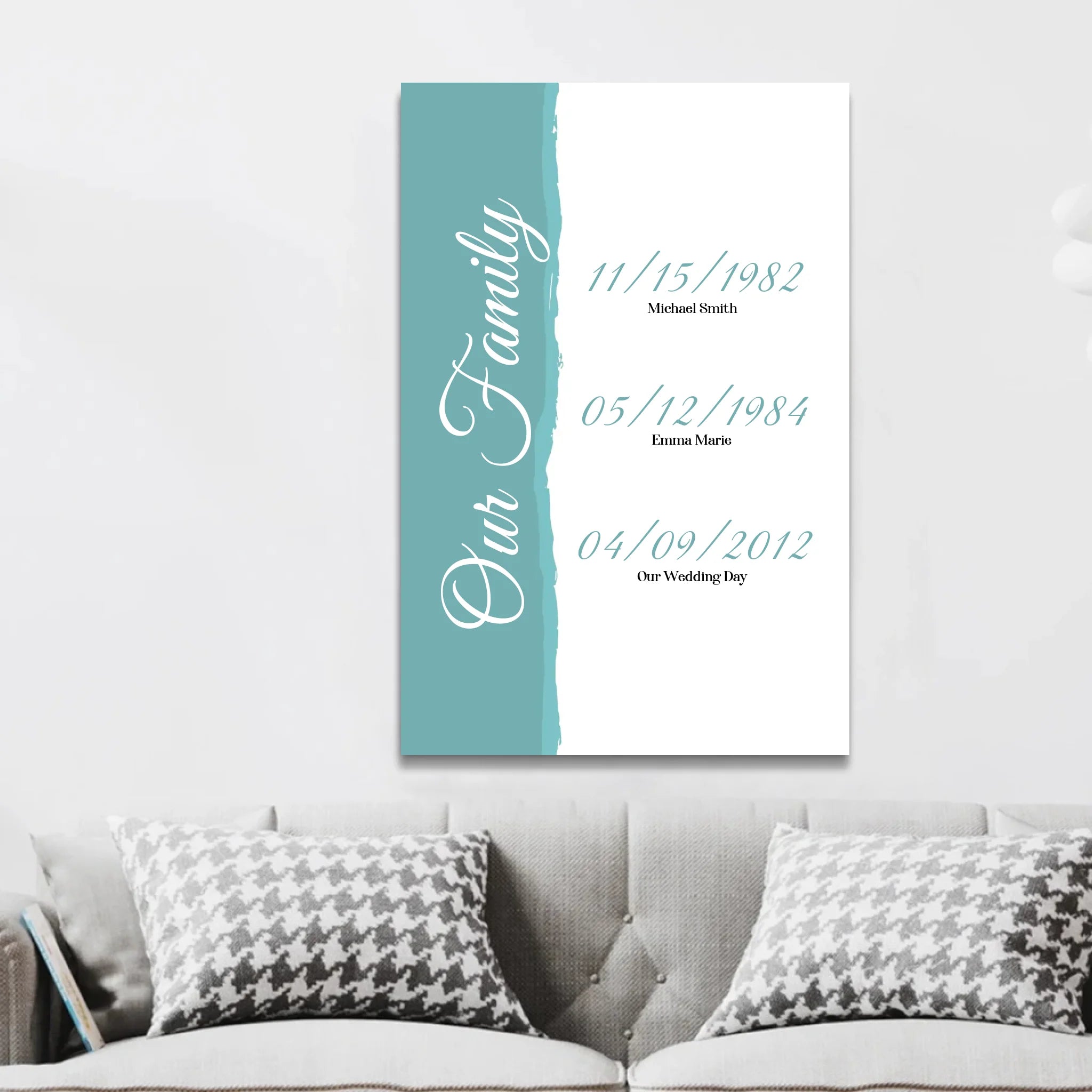 Personalized Canvas "Our Family - Events With Date"