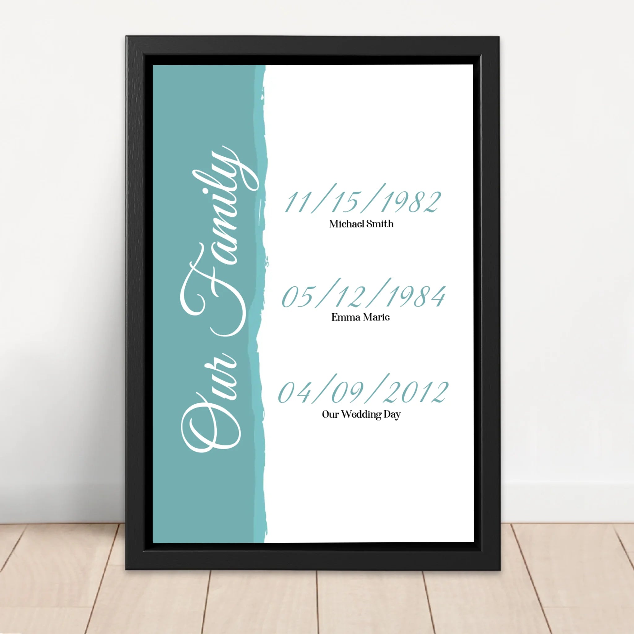 Personalized Canvas "Our Family - Events With Date"