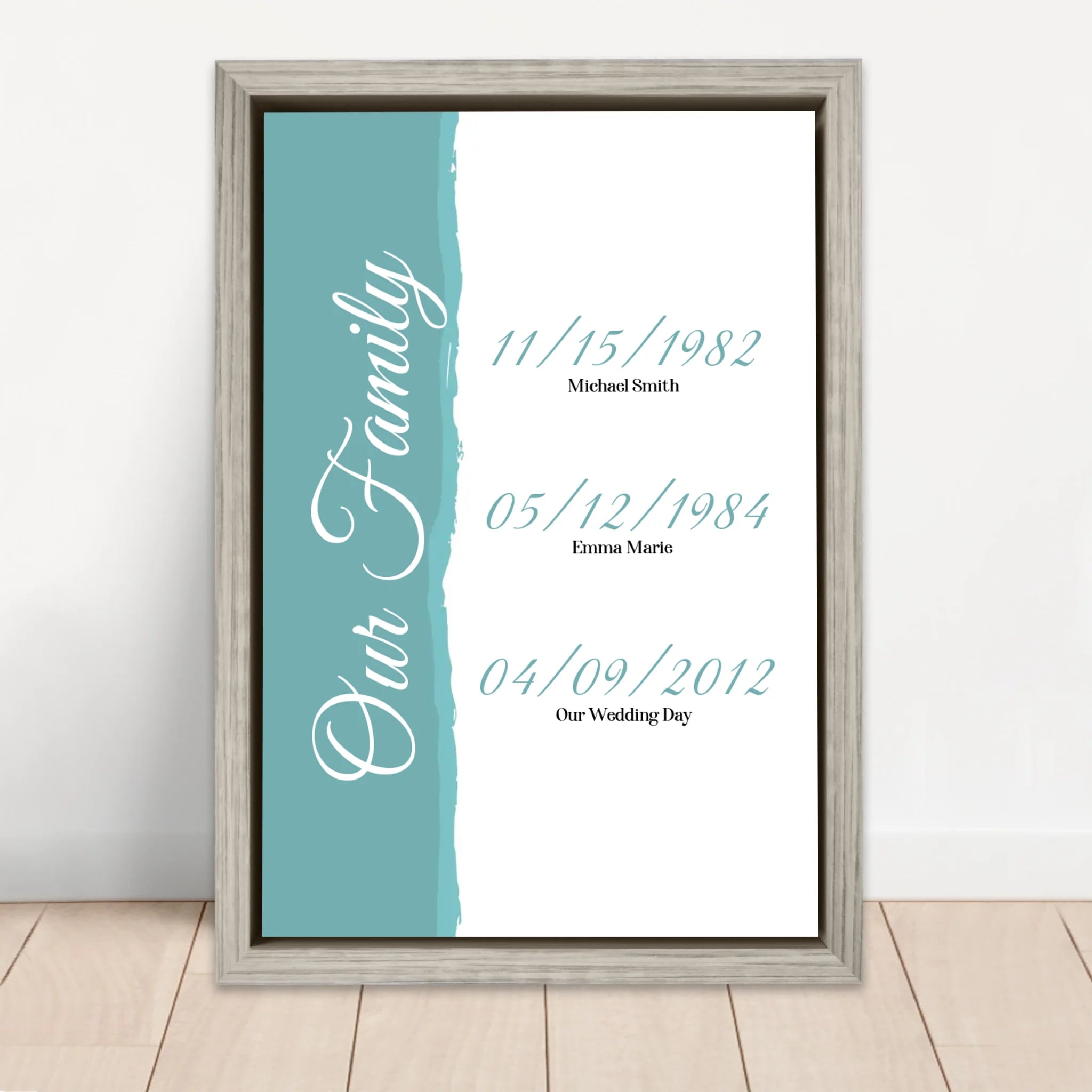 Personalized Canvas "Our Family - Events With Date"