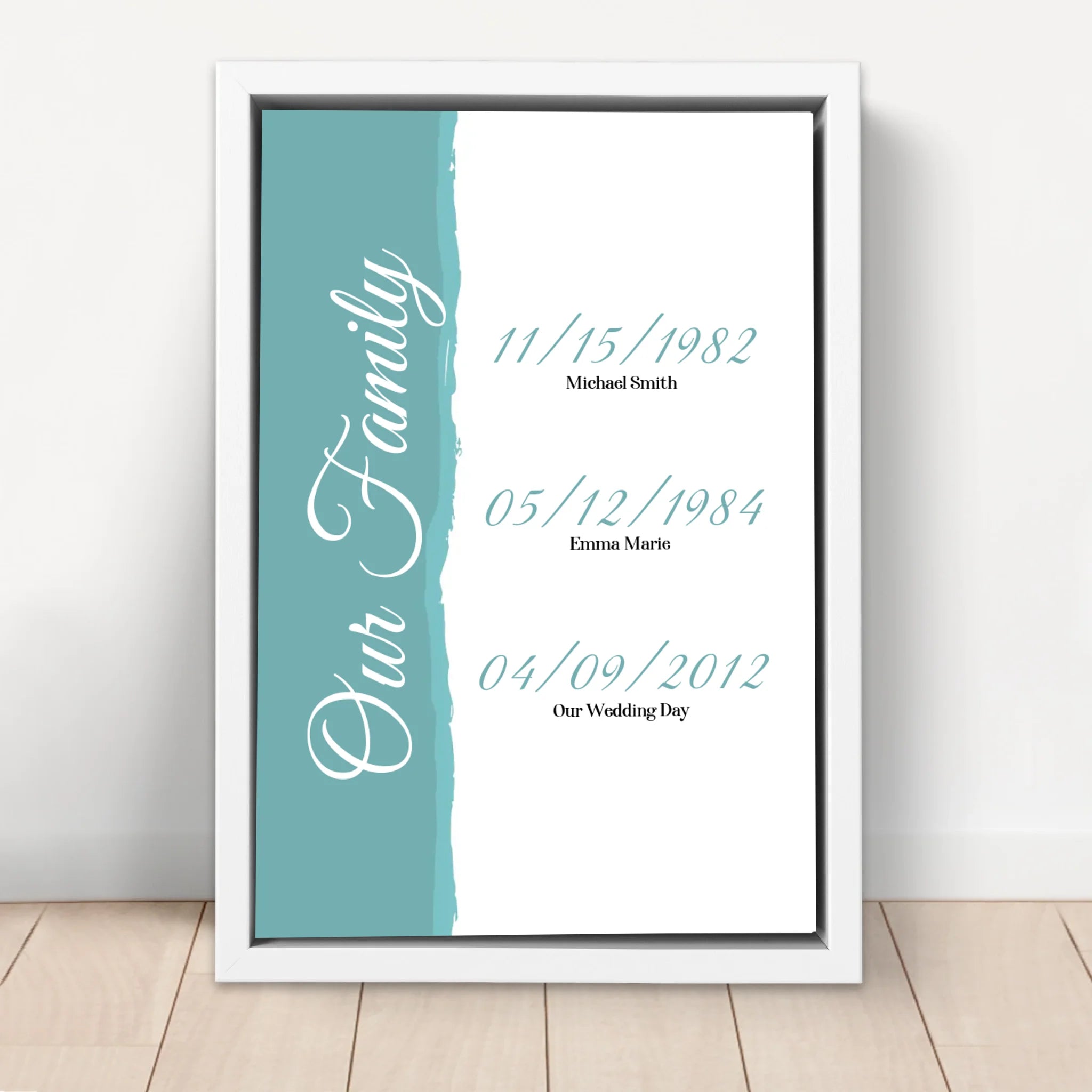Personalized Canvas "Our Family - Events With Date"