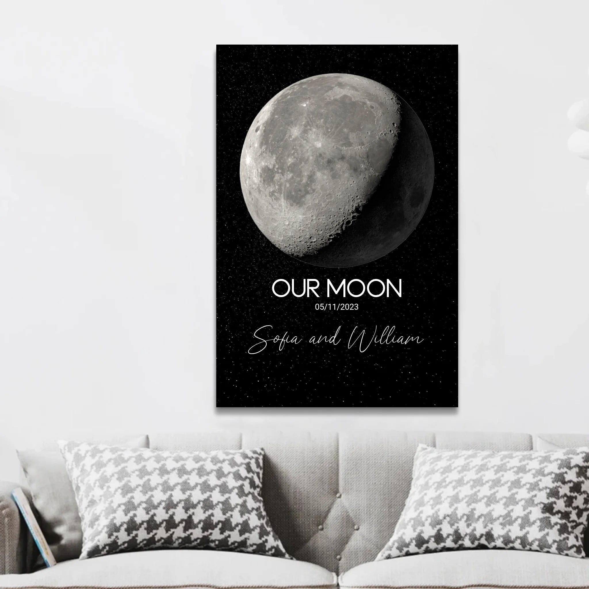 Personalized Canvas "Special Occasion Moon Phase"