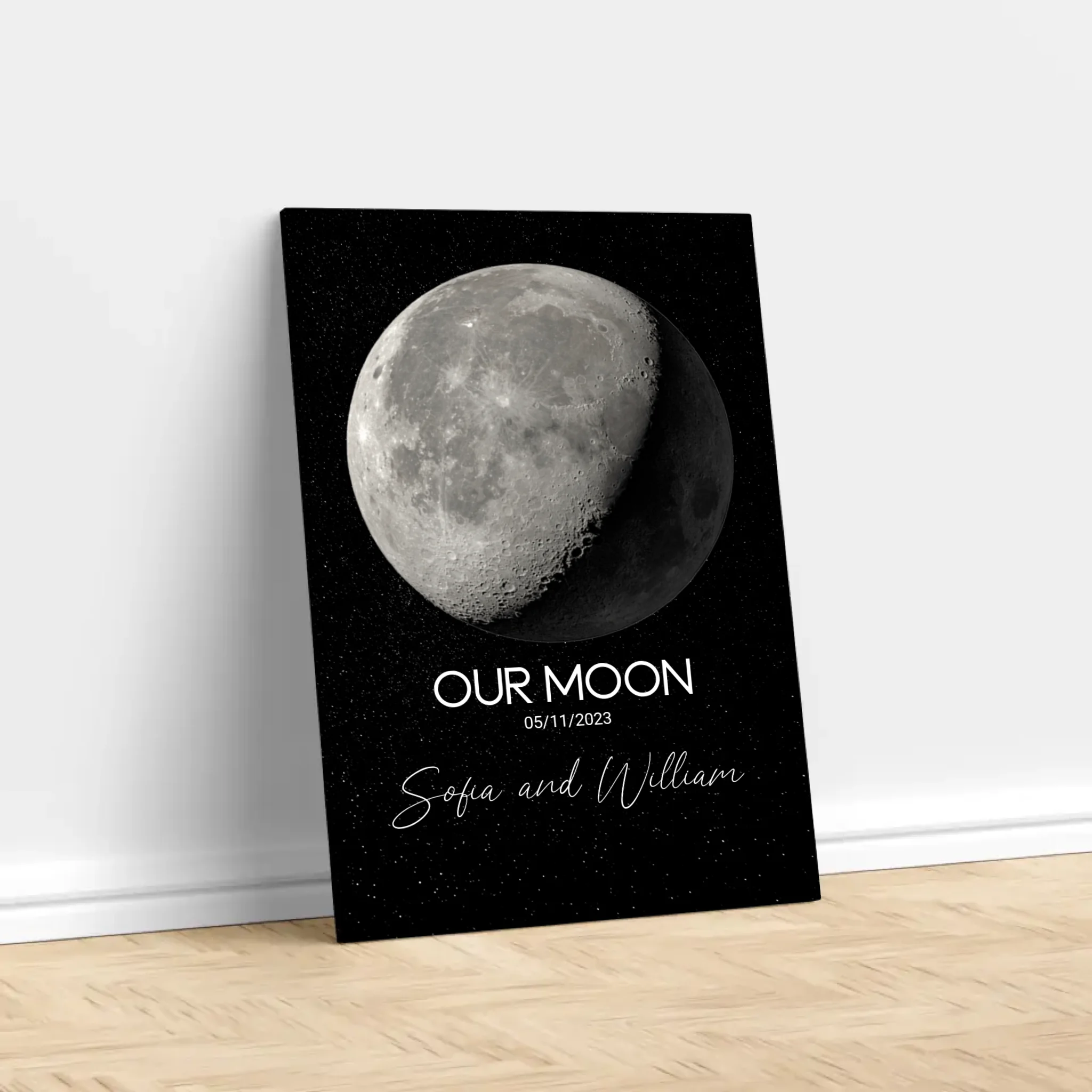 Personalized Canvas "Special Occasion Moon Phase"