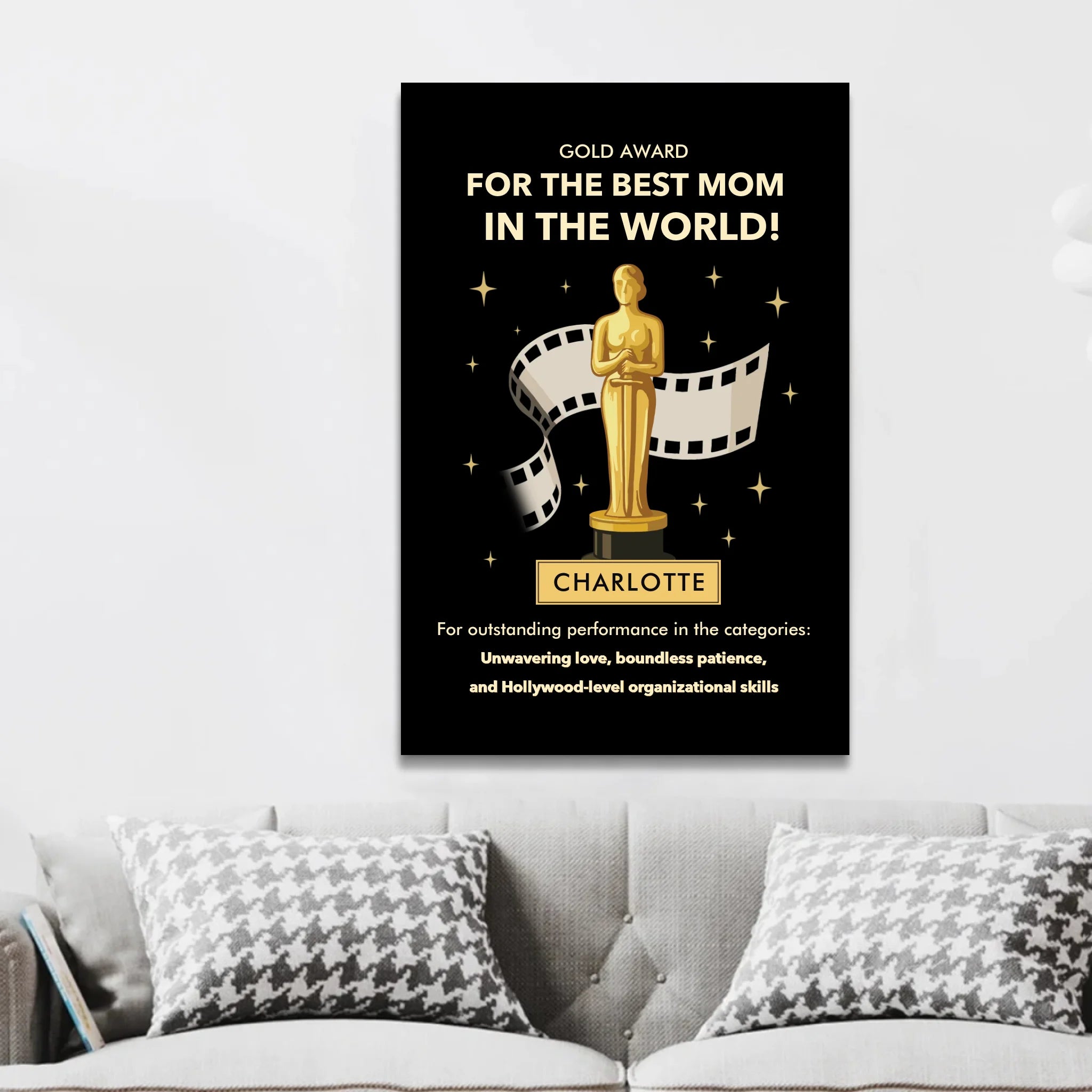 Personalized Canvas "Gold Award"