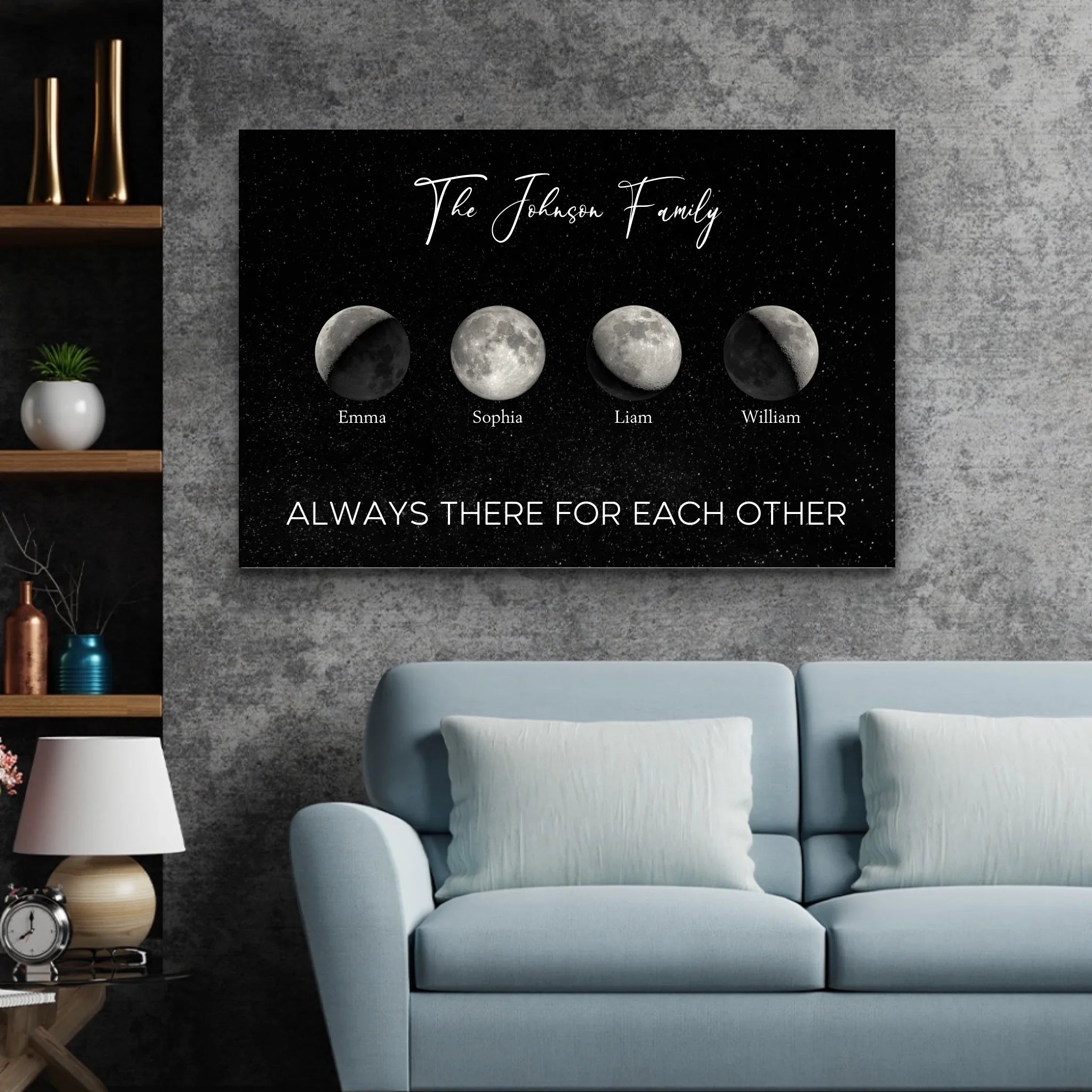 Personalized Canvas "Moon phase for families"