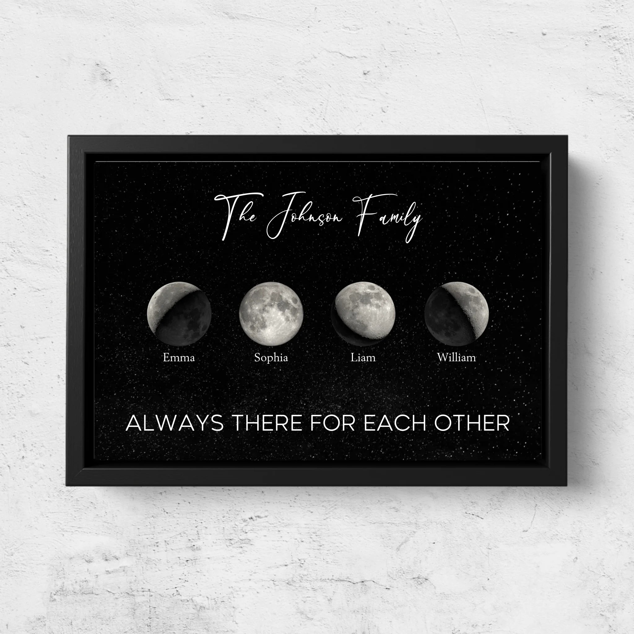 Personalized Canvas "Moon phase for families"