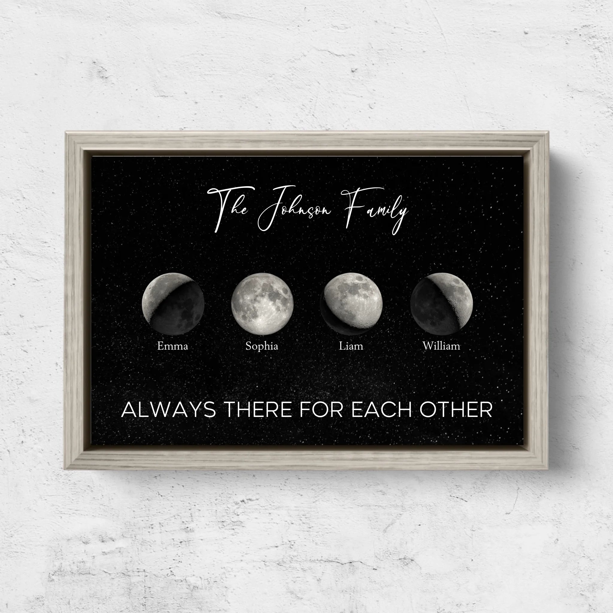 Personalized Canvas "Moon phase for families"