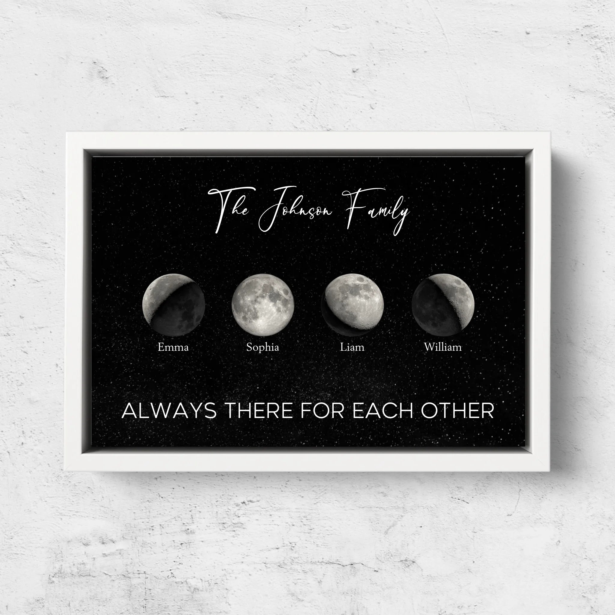 Personalized Canvas "Moon phase for families"