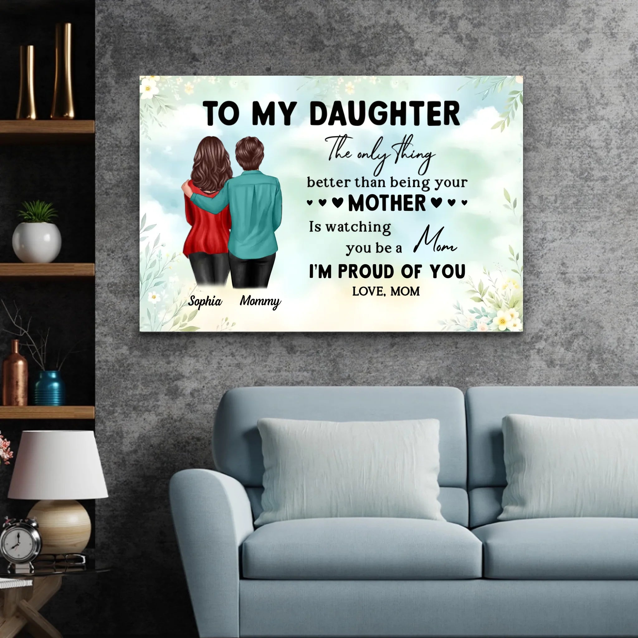 Personalized Canvas "From Mom To Daughter – Mother's Day gift"