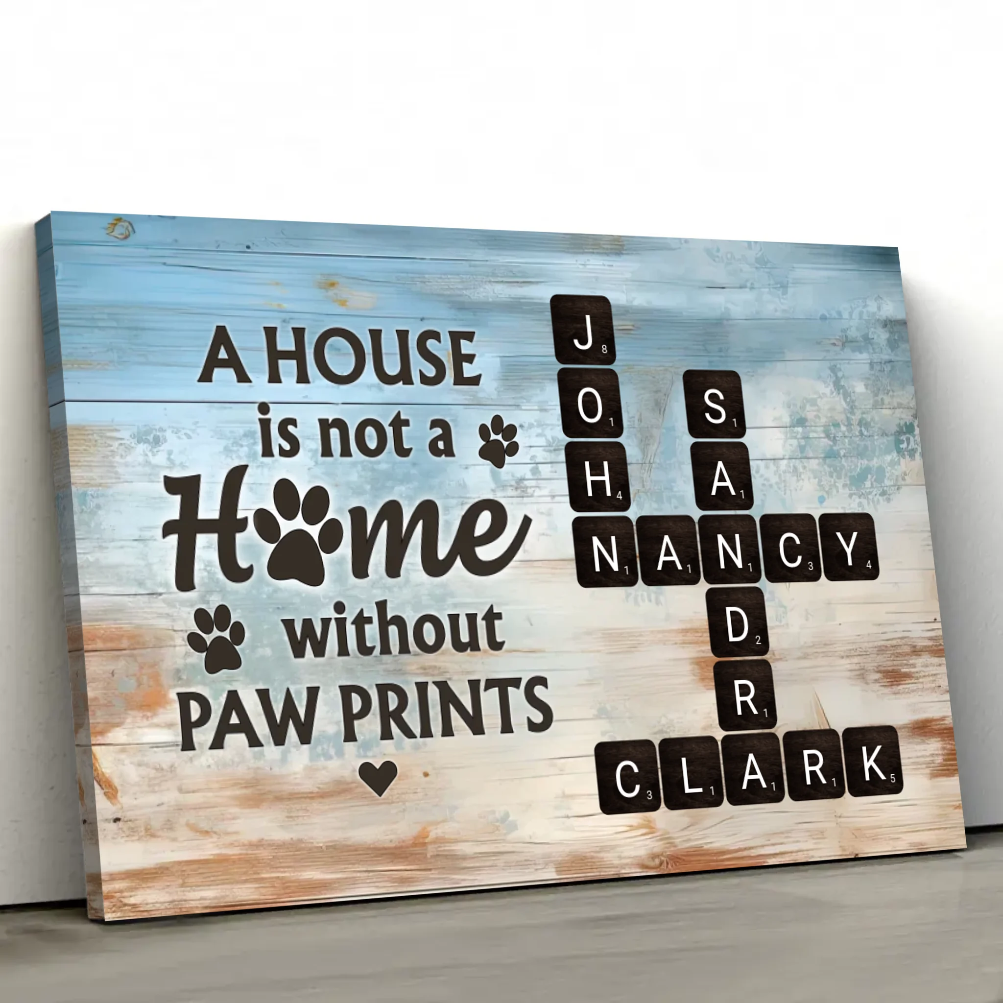 Personalized Canvas “A house is not a home without paw prints"