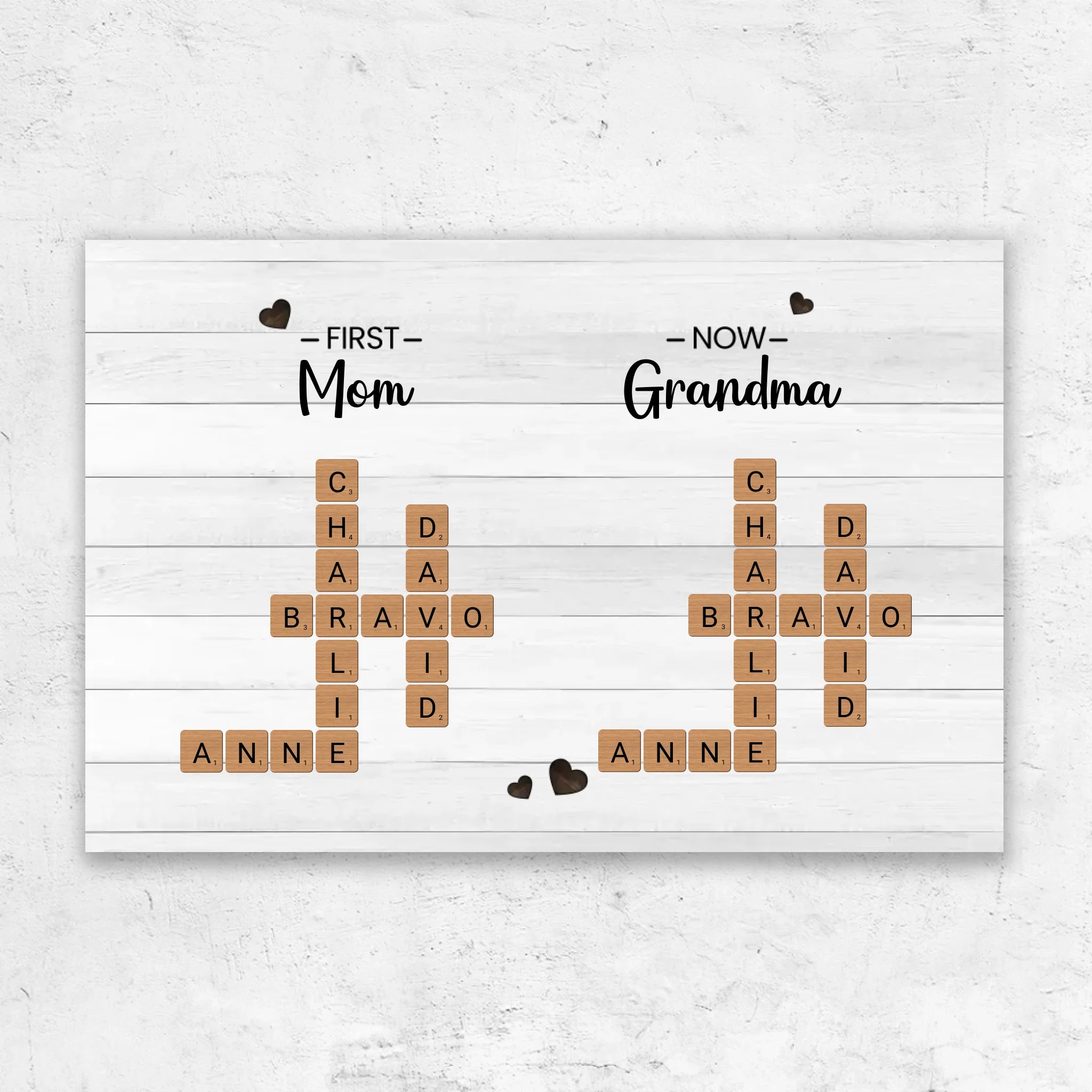 Personalized Canvas "First Mom, Now Grandma – Crossword"